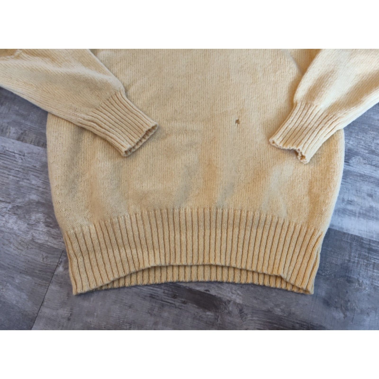 Gap VINTAGE Gap Shetland Wool Sweater Women Medium Yellow 80s Classic Preppy Crew Neck Pullover Size M / US 6-8 / IT 42-44 - 6 Thumbnail