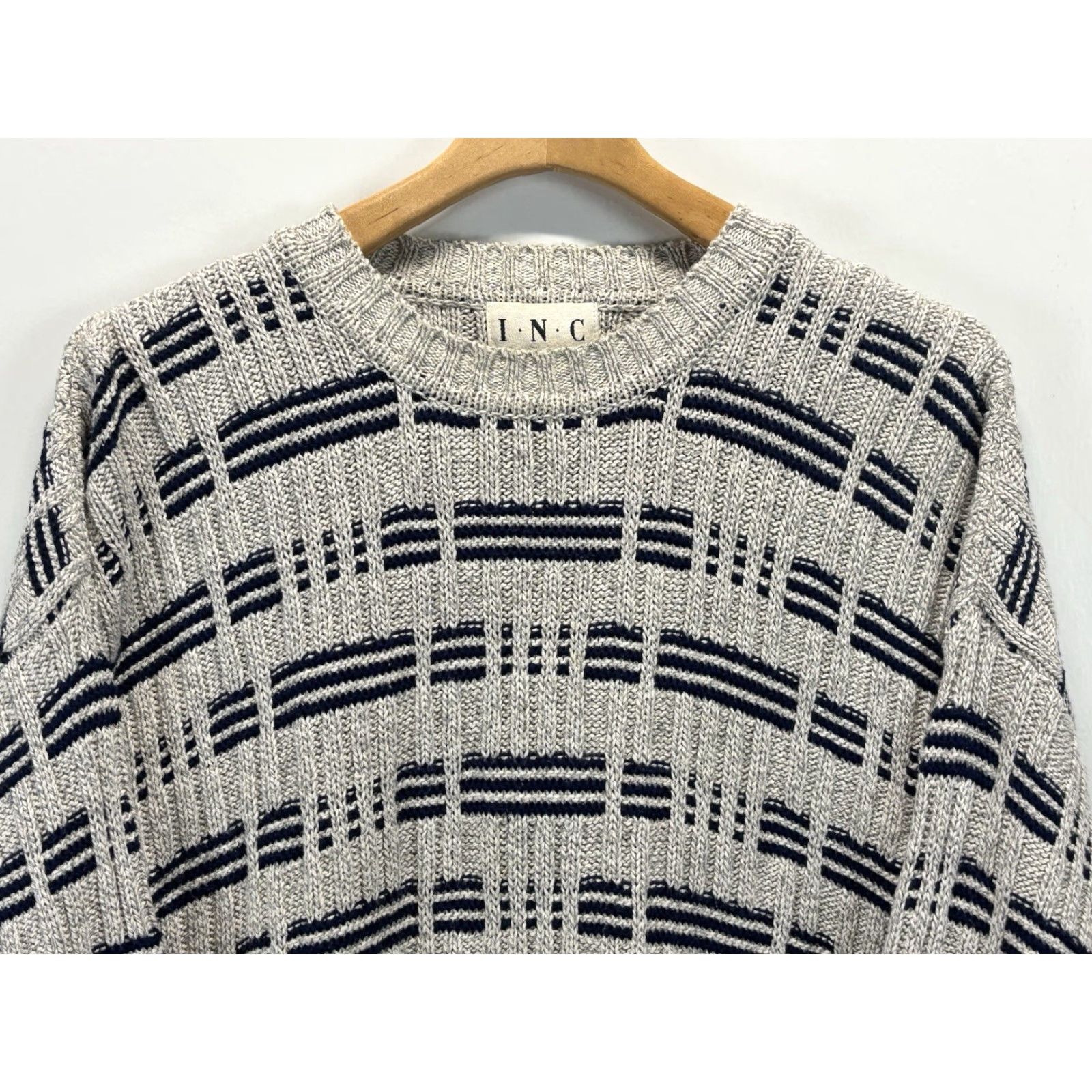 Incu VINTAGE INC Sweater Men XL Crew Neck Chunky-Knit 90s Casual Cotton Made USA Size US XL / EU 56 / 4 - 2 Thumbnail