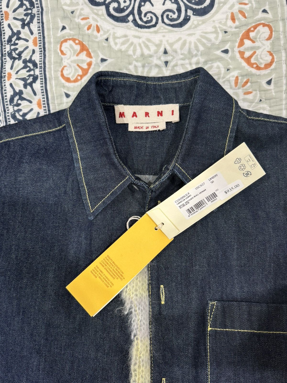 Marni Marni Wool-Patched Denim Jacket Size US XL / EU 56 / 4 - 3 Thumbnail