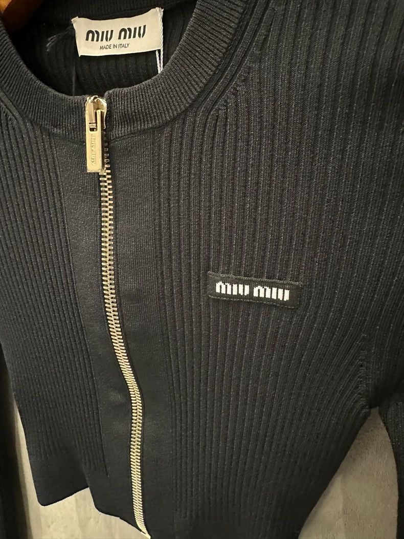 Miu Miu Miu miu Knit zip-up cardigan sweater Size XS / US 0-2 / IT 36-38 - 3 Thumbnail