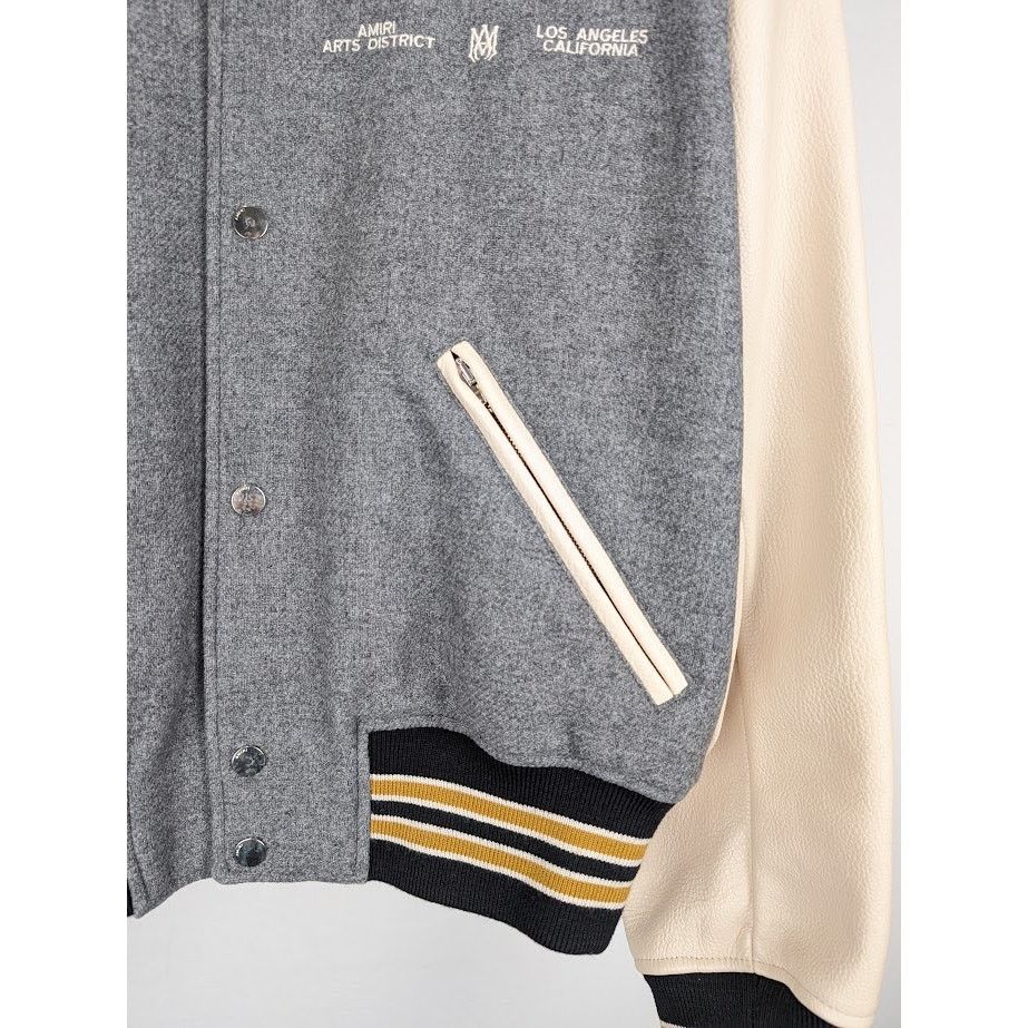 Amiri o1rshd1 Oversized Stars Varsity Jacket in Gray Size US XL / EU 56 / 4 - 6 Thumbnail