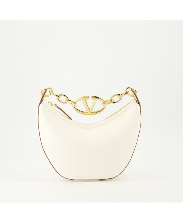 Valentino o1s22i1n0924 Size: OS / Mini Vlogo Moon Bag in White Size ONE SIZE - 1 Thumbnail