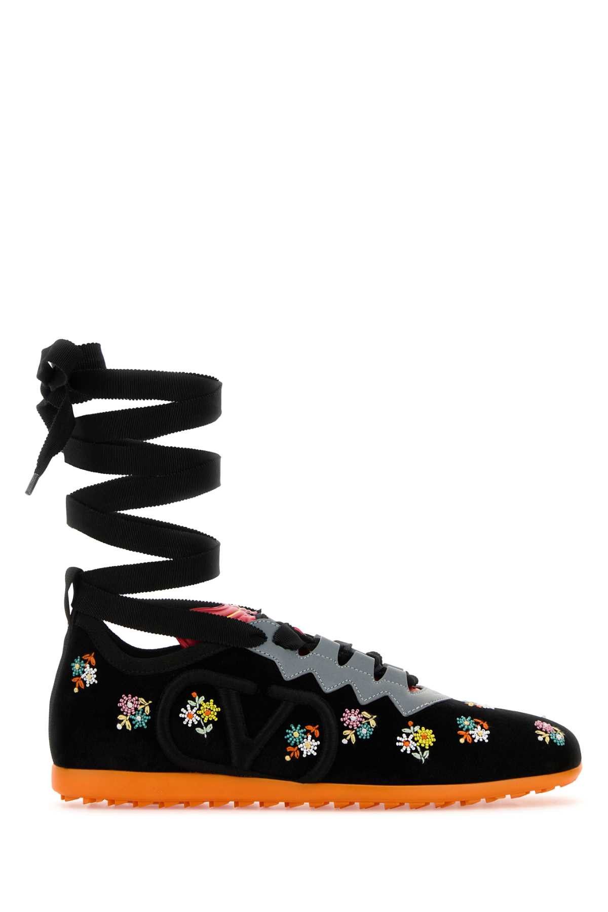 Valentino Black Velvet Chromathon Sneakers Size US 10 / IT 40 - 1 Thumbnail