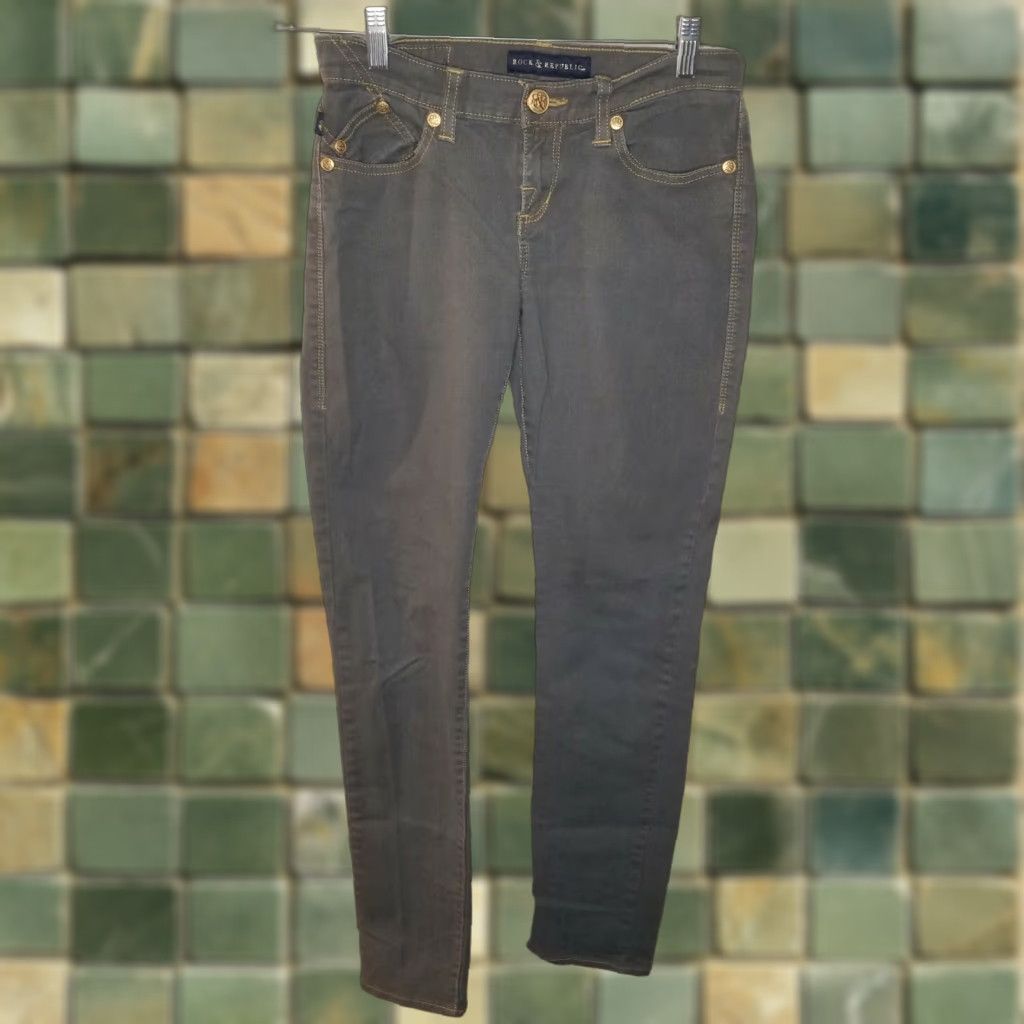 Vintage Rock & Republic Jeans Women Skinny Gray Size 4 Womens Size 27" / US 4 / IT 40 - 1 Thumbnail