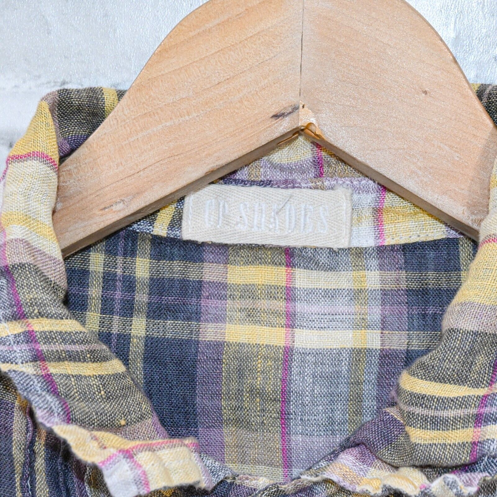 CP Shades CP SHADES Linen Button up Shirt pleaded front plaid Medium Size M / US 6-8 / IT 42-44 - 3 Thumbnail