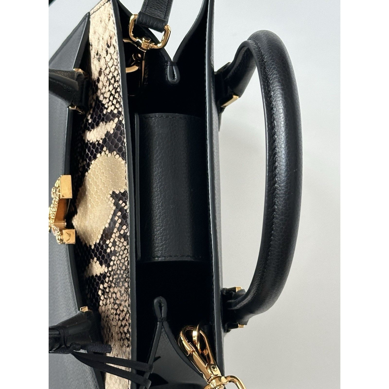 Versace Versace Virtus Calf Leather Small Black Bag 1005960 Size ONE SIZE - 14 Thumbnail