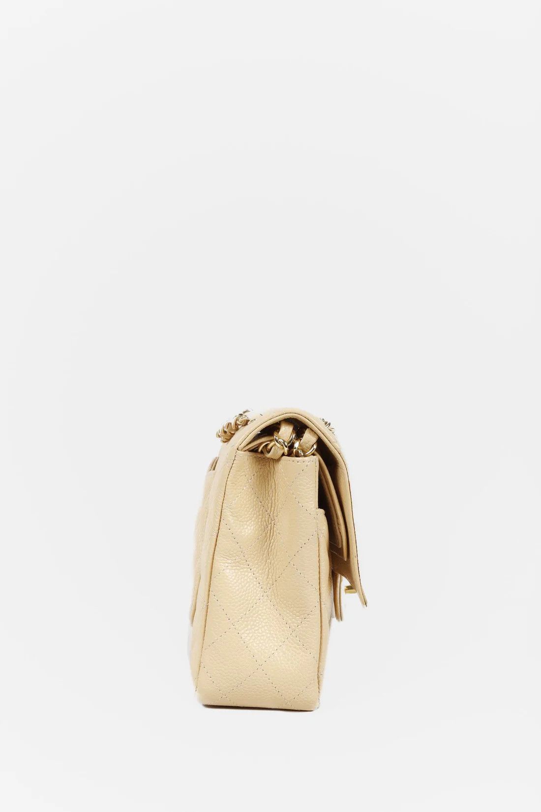 Chanel Chanel 2014 Beige Caviar Medium Double Flap Bag GHW Size ONE SIZE - 3 Thumbnail