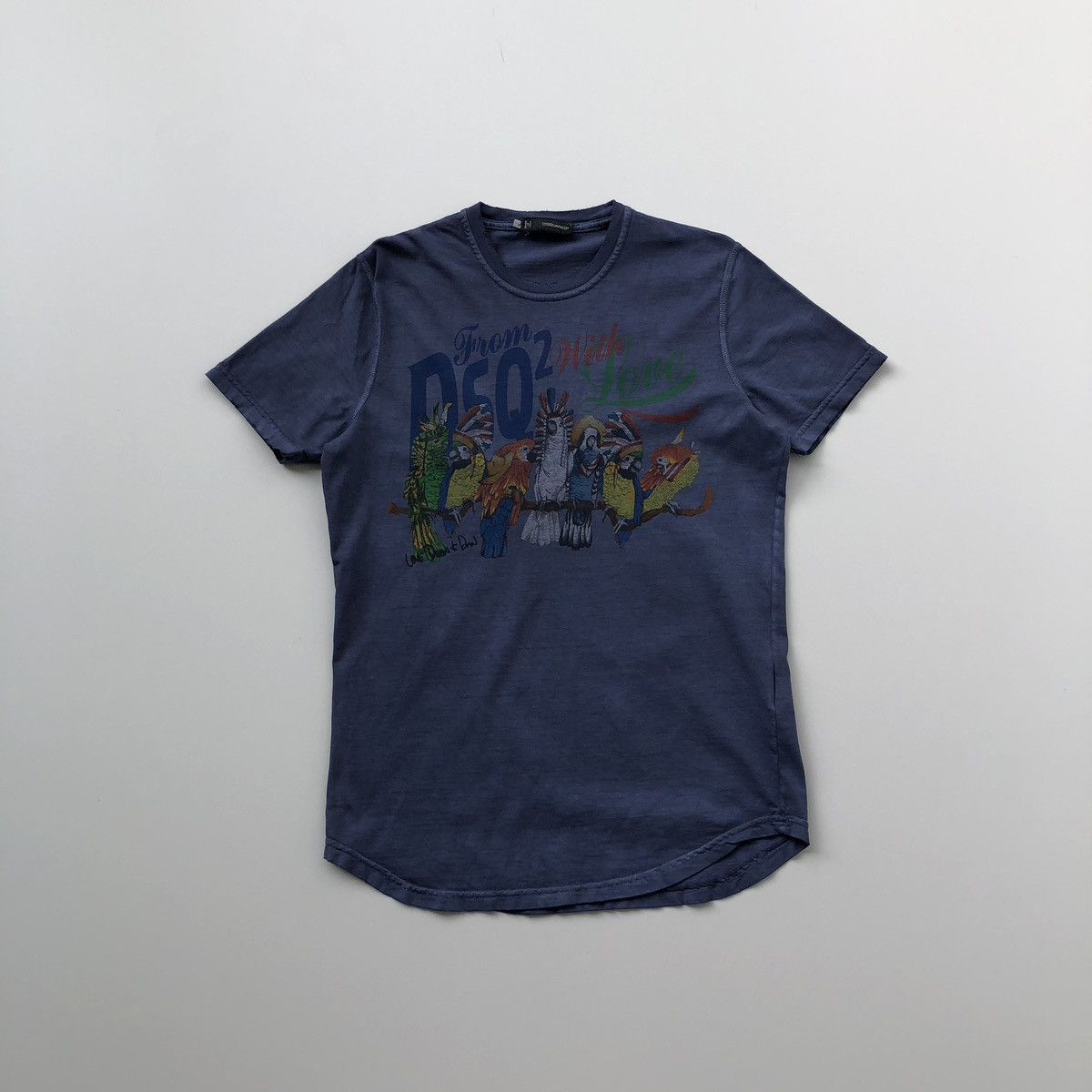 Dsquared2 Dsquared2 From With Love Parrots Distressed Vintage T-Shirt Size US M / EU 48-50 / 2 - 1 Thumbnail
