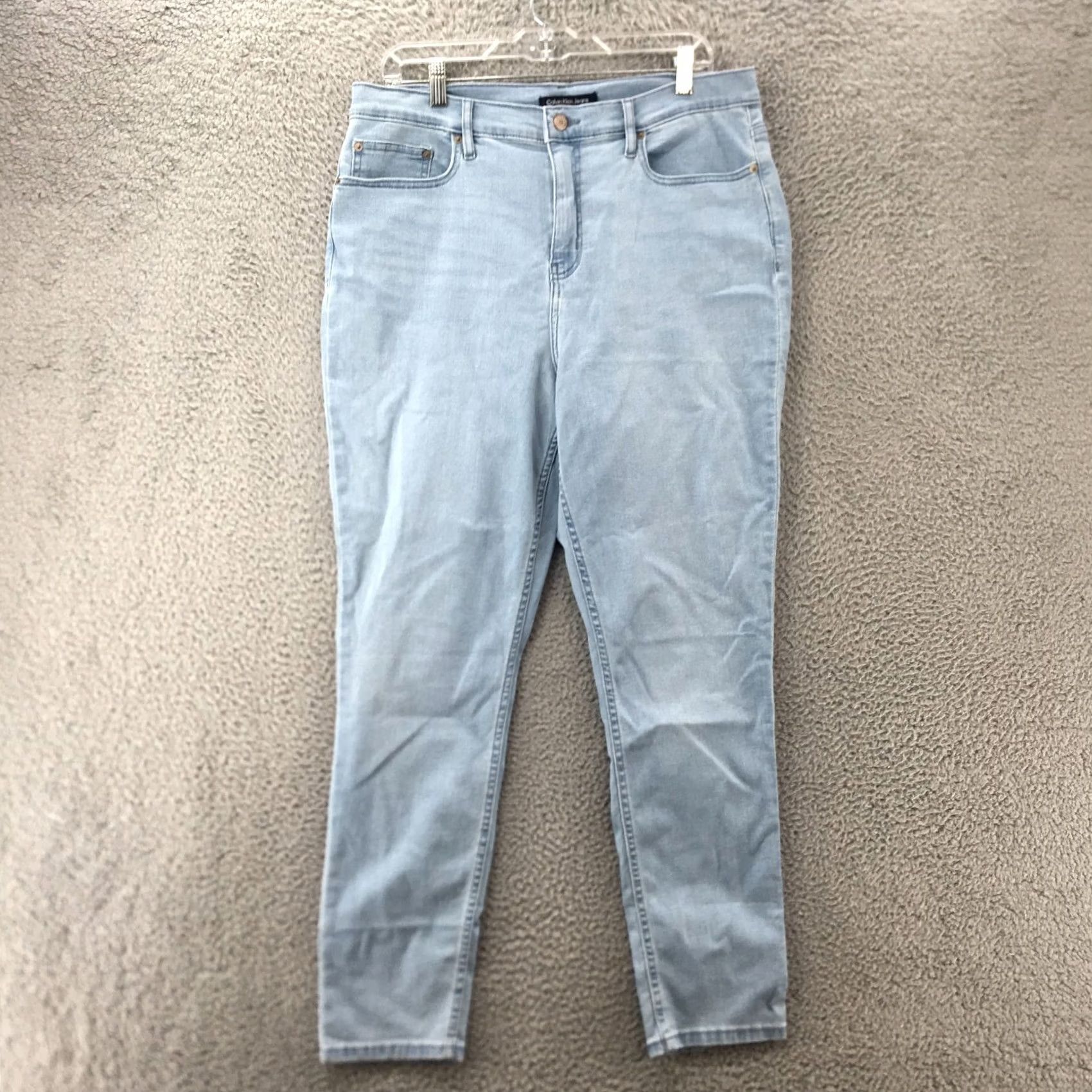 Calvin Klein Calvin Klein Jeans Skinny Jeans Womens 16 Blue Denim Mid Rise Zip Fly Size 38" / US 16 / IT 52 - 2 Thumbnail