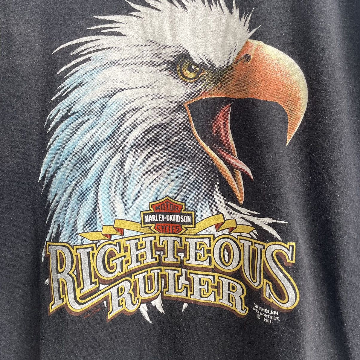 Harley Davidson × Vintage Vintage 3D Emblem harley davidson righteous ruler eagle tee Size US M / EU 48-50 / 2 - 2 Thumbnail