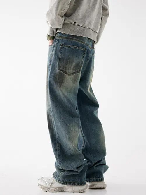Handmade × Japanese Brand × Jean High street versatile wide leg distressed men's jeans Size US 32 / EU 48 - 4 Thumbnail
