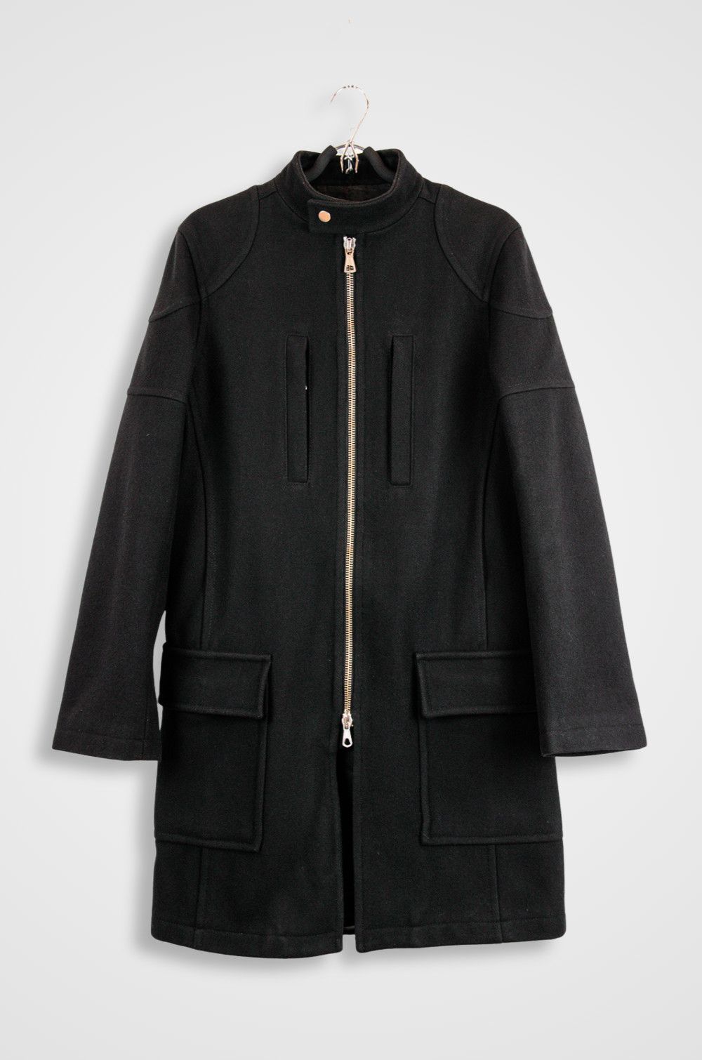 Dsquared2 Dsquared2 Italian Wool Long Coat Black IT48 Size US M / EU 48-50 / 2 - 1 Thumbnail