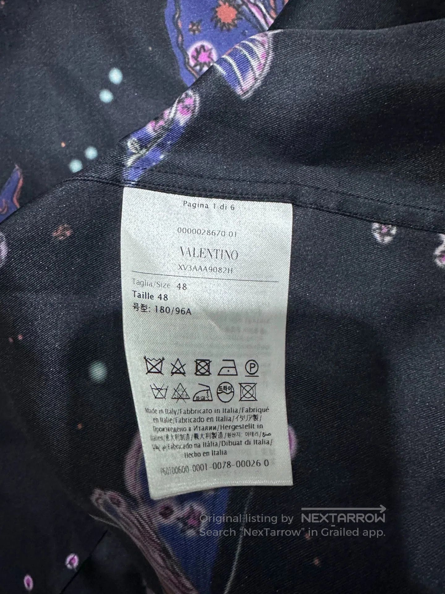 Valentino Valentino Men's Butterfly Print Shirt. Size US M / EU 48-50 / 2 - 3 Thumbnail