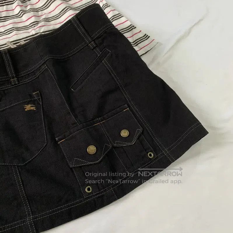 Burberry Burberry Black Cotton Fitted Mini Skirt. Size 23" - 3 Thumbnail