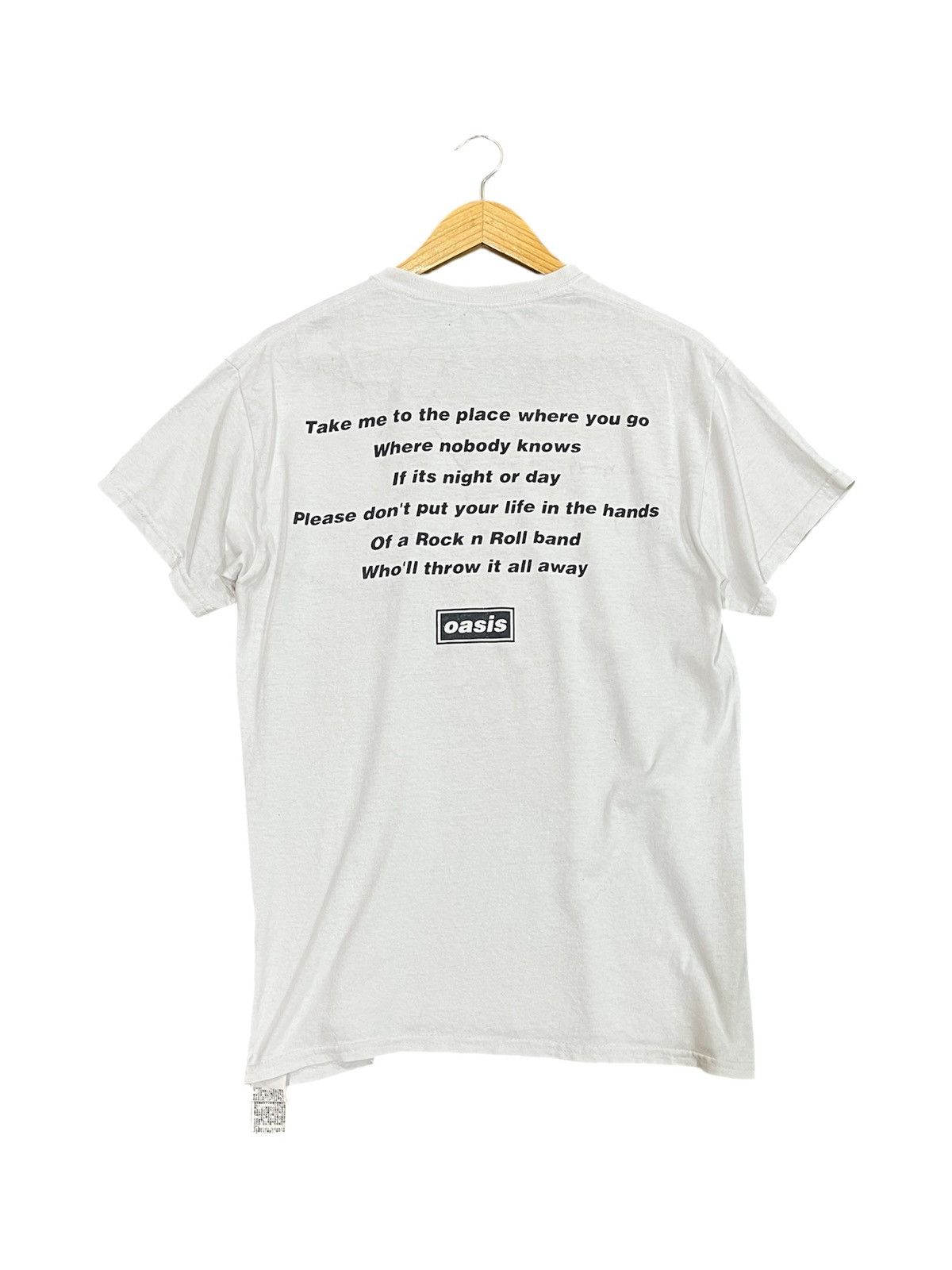 Band Tees × Japanese Brand × Vintage Oasis Band Lyrics Tee Size US M / EU 48-50 / 2 - 3 Thumbnail