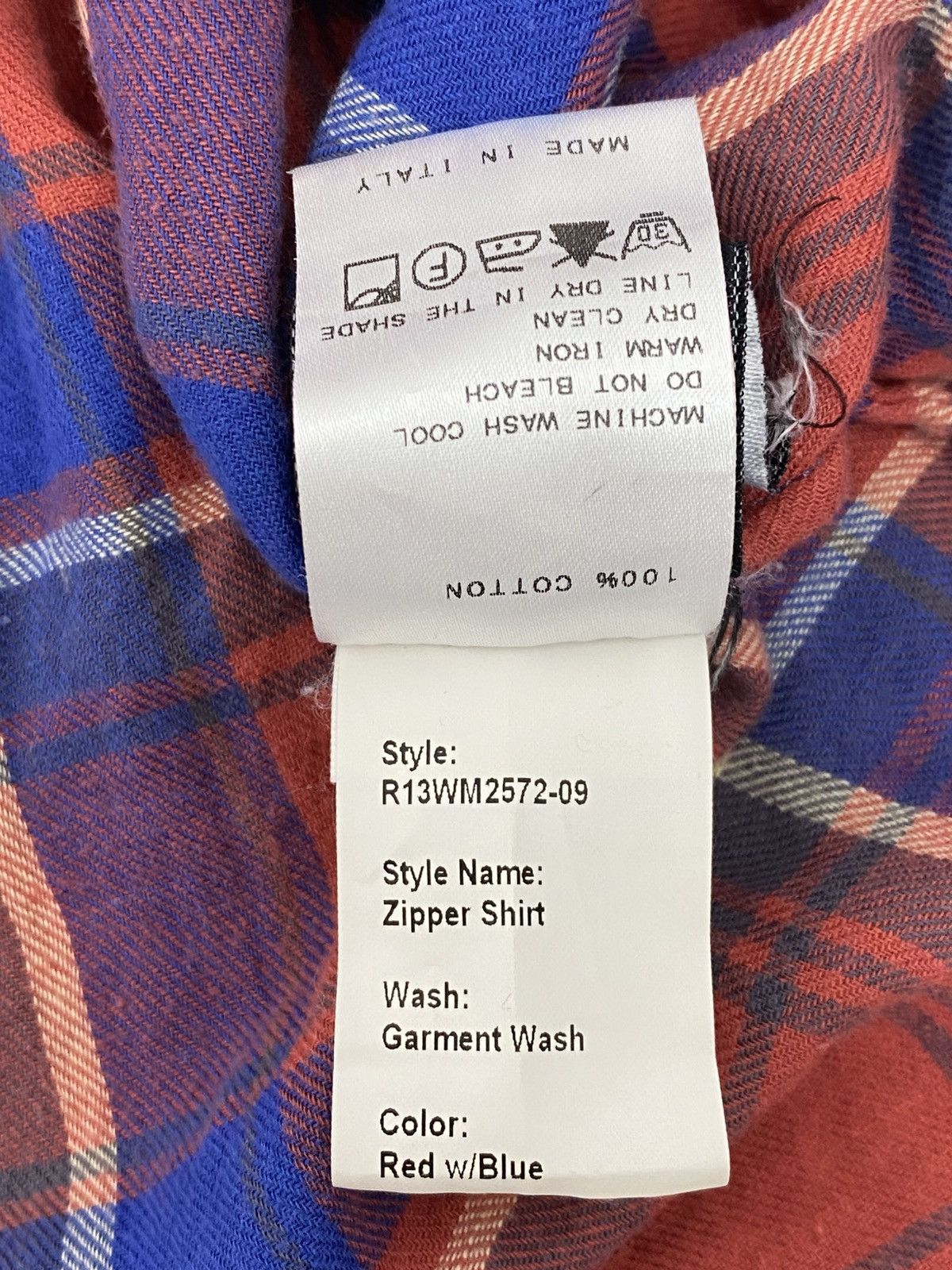 R13 R13 SS15 Zip Sleeve Plaid Flannel Shirt Italy Deconstructed Size US S / EU 44-46 / 1 - 8 Thumbnail