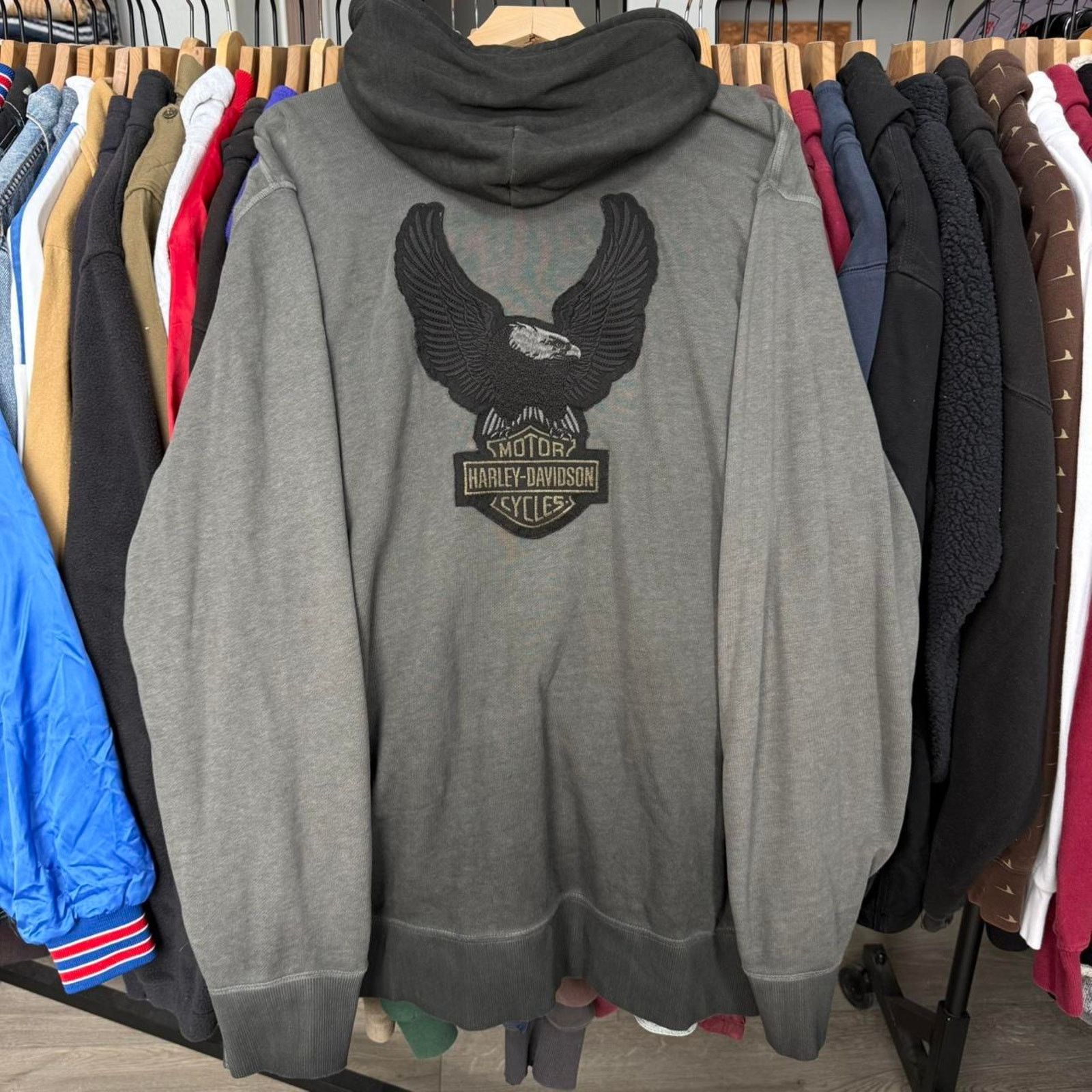 Harley Davidson Vintage Y2K Oversized Harley Davidson Supoer Faded Hoodie Size US XXL / EU 58 / 5 - 2 Thumbnail