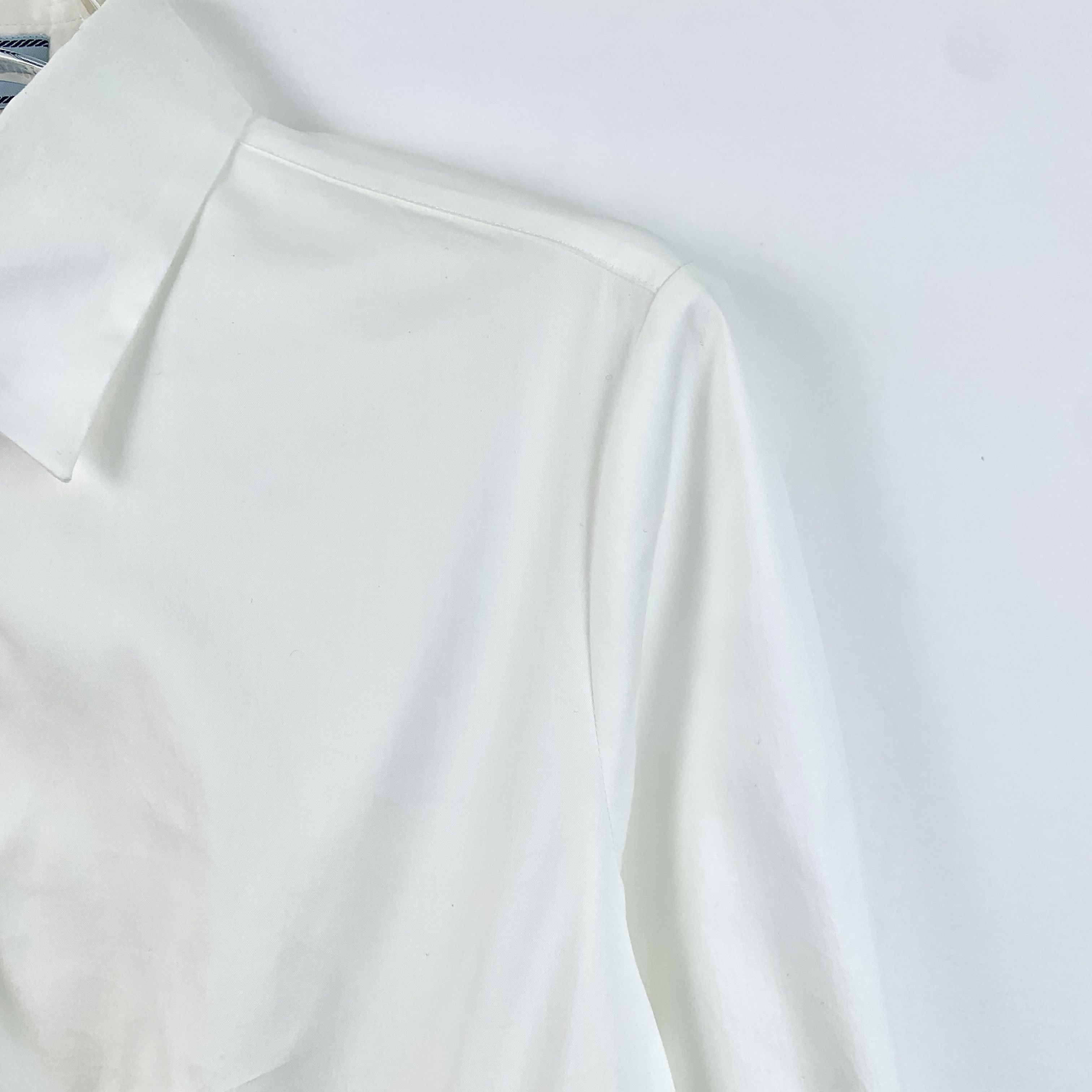 Prada CW0401 Prada Womens White Long-Sleeve Button-Up Shirt Size M / US 6-8 / IT 42-44 - 3 Thumbnail