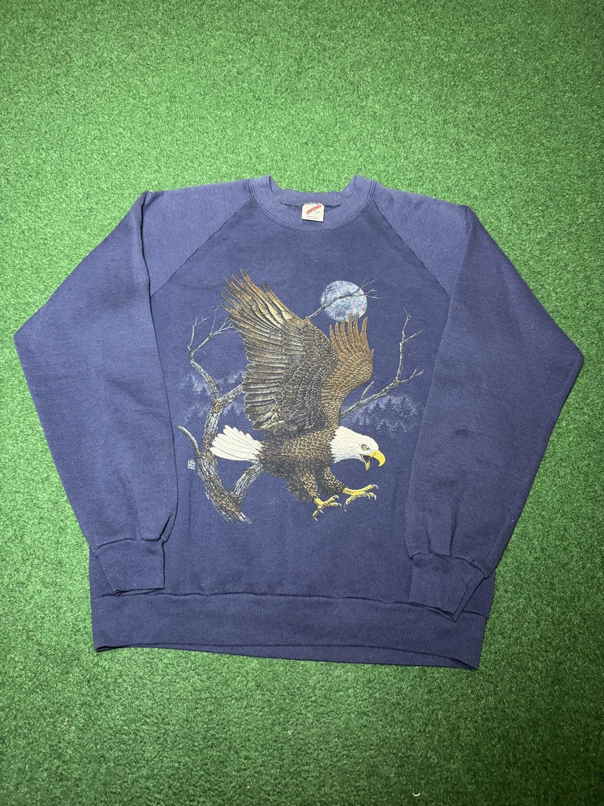 Jerzees Vintage Eagle Nature Crewneck Eagle M/L 21x25 Sweatshirt Size US L / EU 52-54 / 3 - 1 Thumbnail