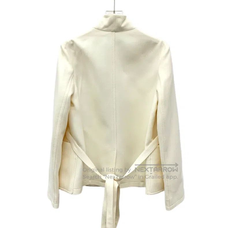 Dior Dior 23 Palto beige wool buckleless belt suit jacket Size XXS / US 00 / IT 34 - 2 Thumbnail