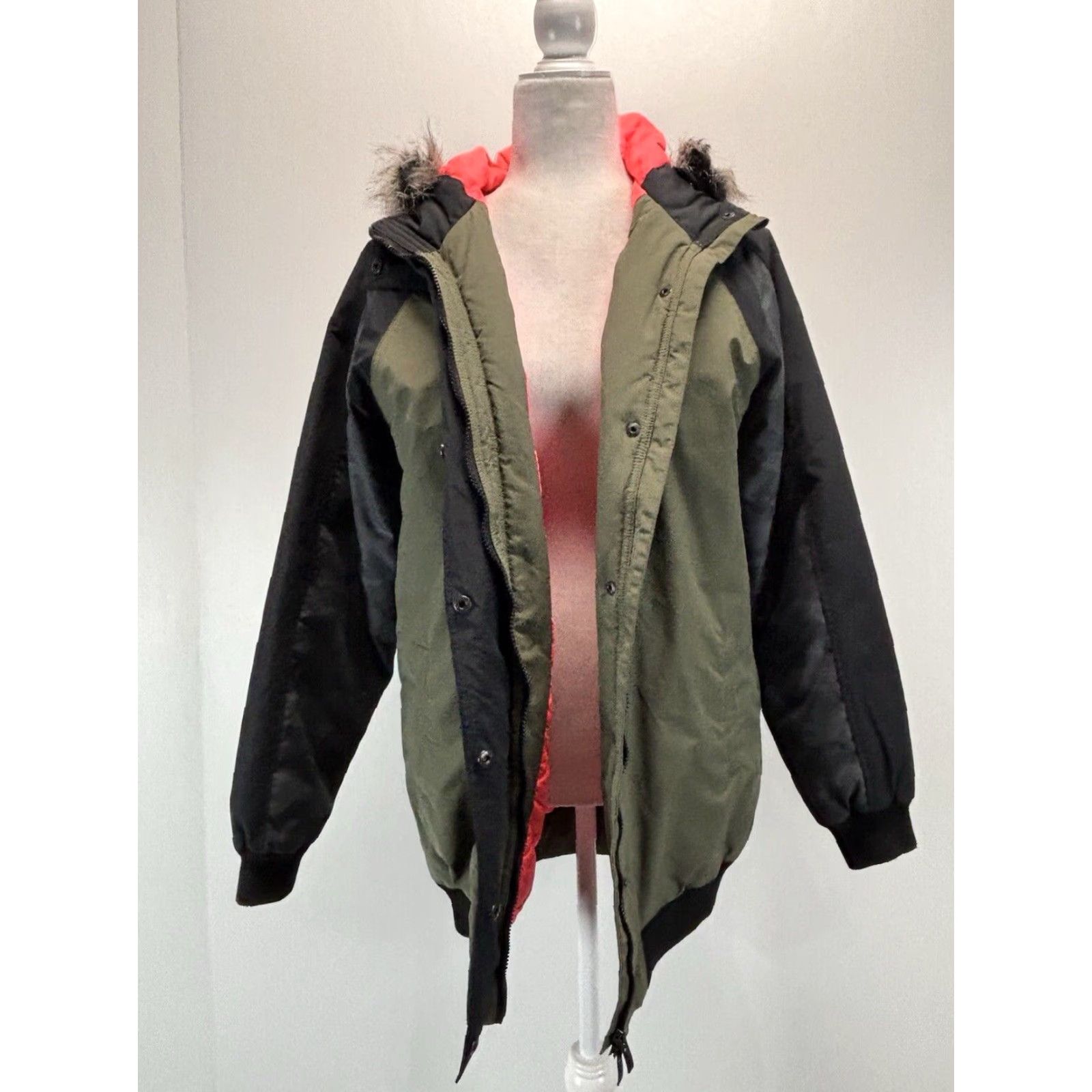 Fox Racing FOX FOX Racing Winter Parka Coat Jacket Sz Small Women’s Green/grey Hood Faux Fur Size S / US 4 / IT 40 - 5 Thumbnail