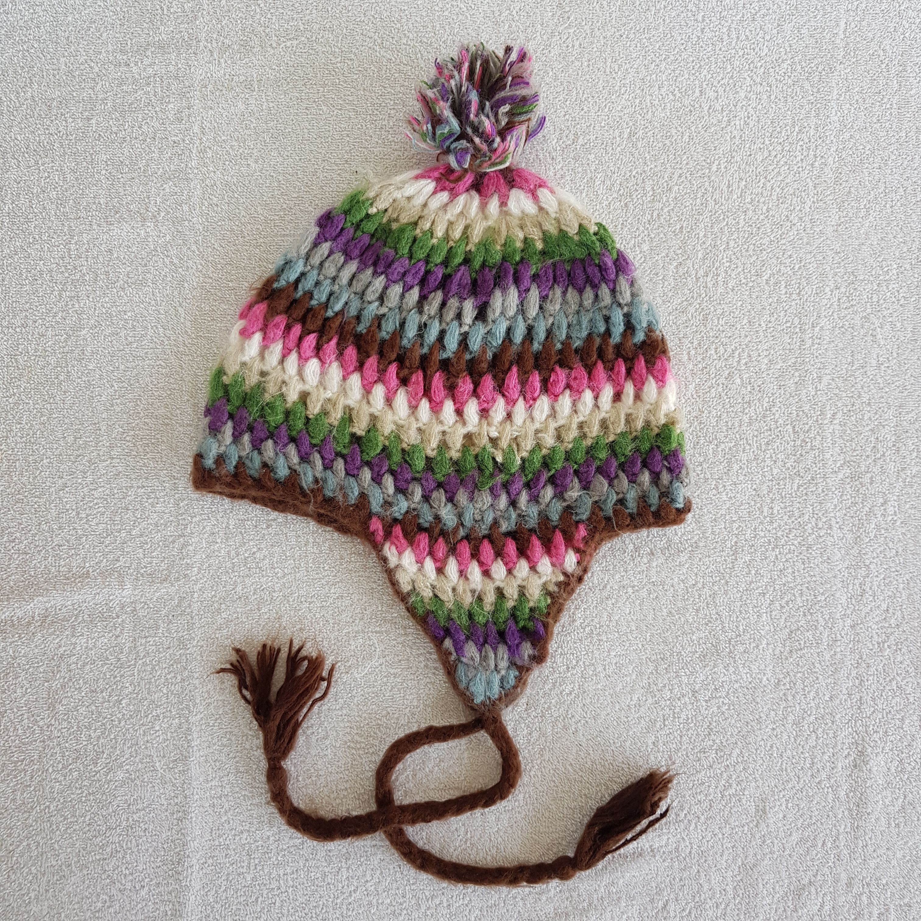 Other Vintage Japanese Earflap Beanie Ribbed Crochet Snow Cap Hat. Size ONE SIZE - 5 Thumbnail