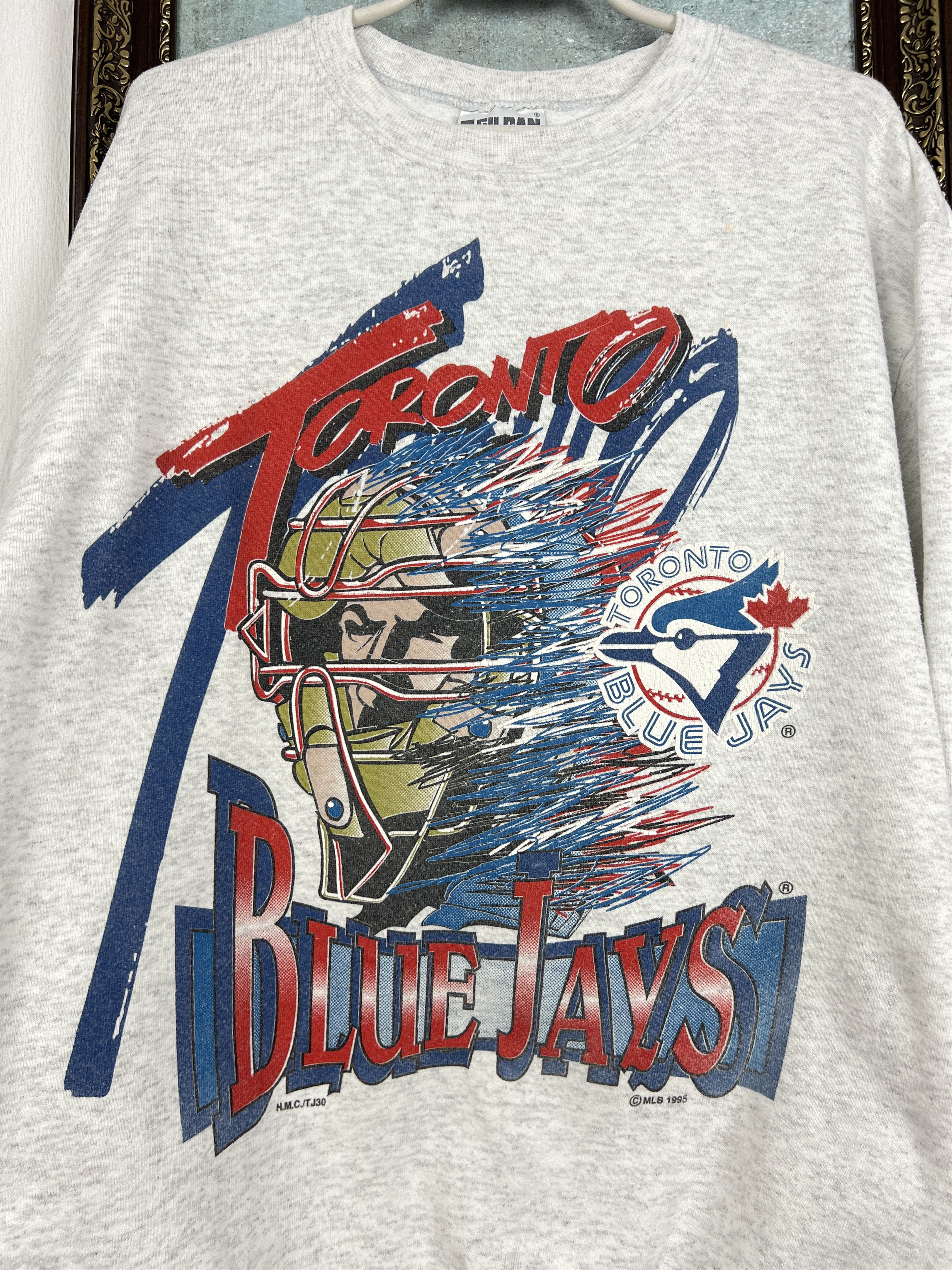 Gildan Vintage 90's Toronto Jays Sweatshirt Over Print Crewneck MLB Size US L / EU 52-54 / 3 - 3 Thumbnail
