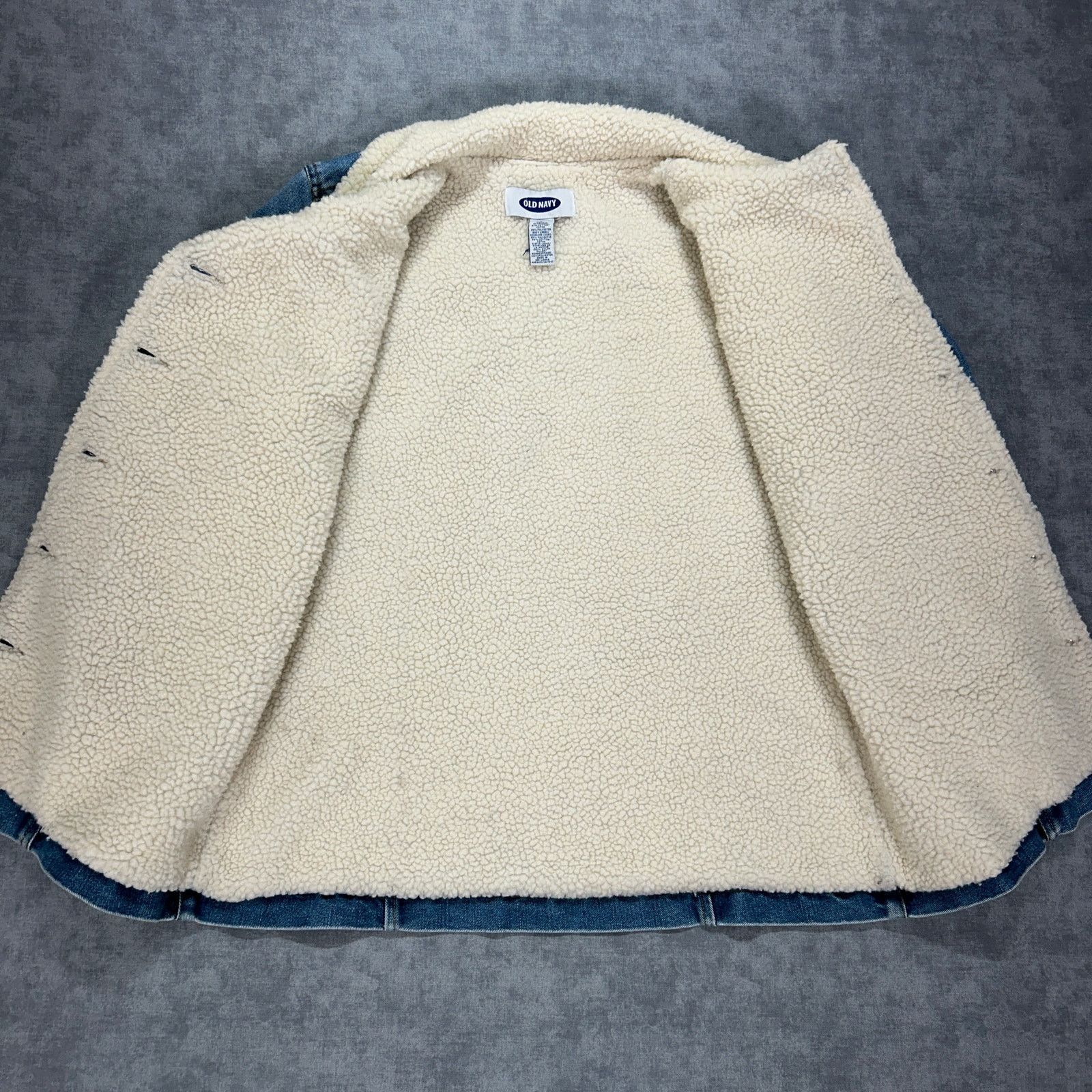 Old Navy VTG 2001 Old Navy sherpa lined denim trucker jacket womens L Size L / US 10 / IT 46 - 3 Thumbnail