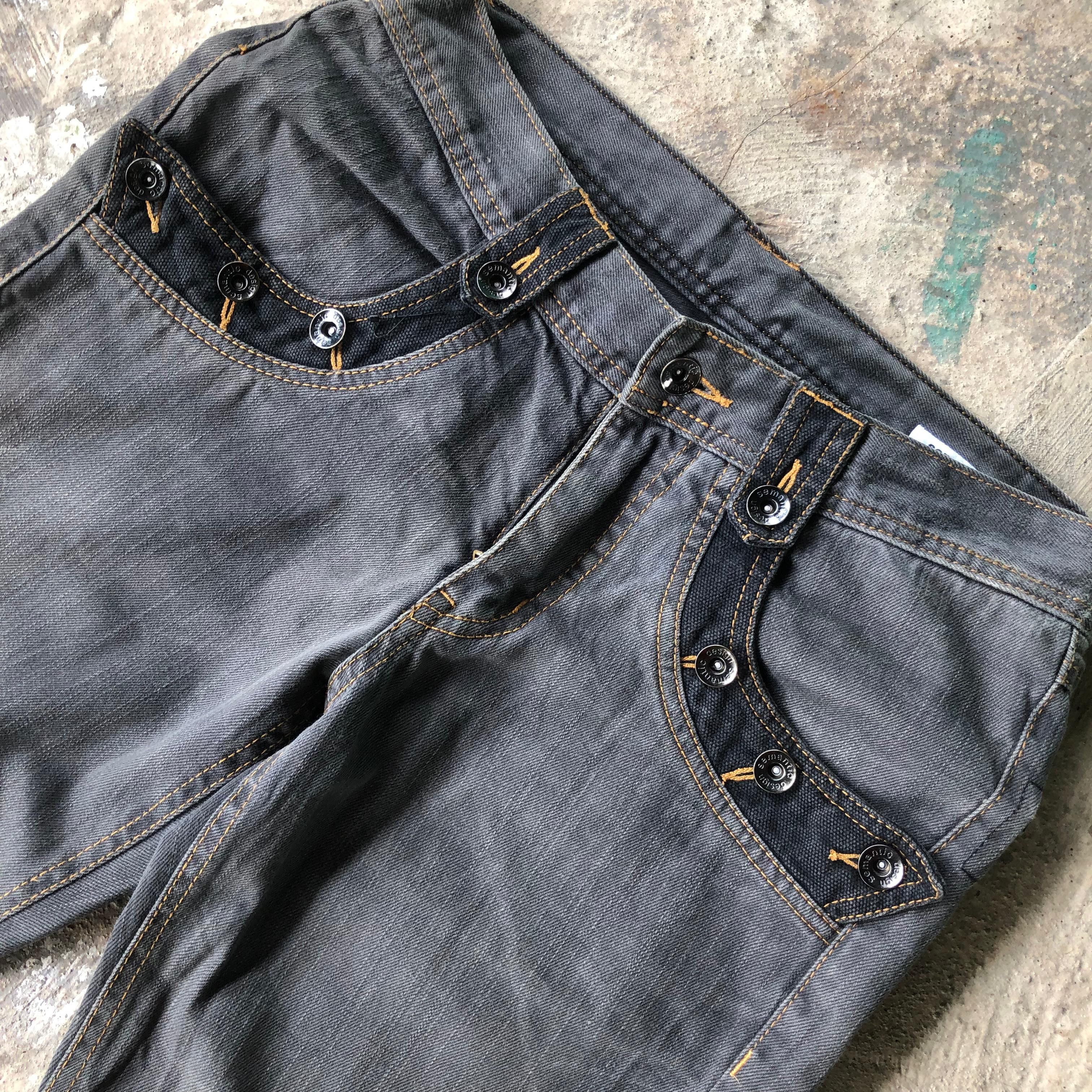 If Six Was Nine × KMRii × Le Grande Bleu (L.G.B.) Semantic Design Smokin Flared Jeans Size US 31 - 5 Thumbnail