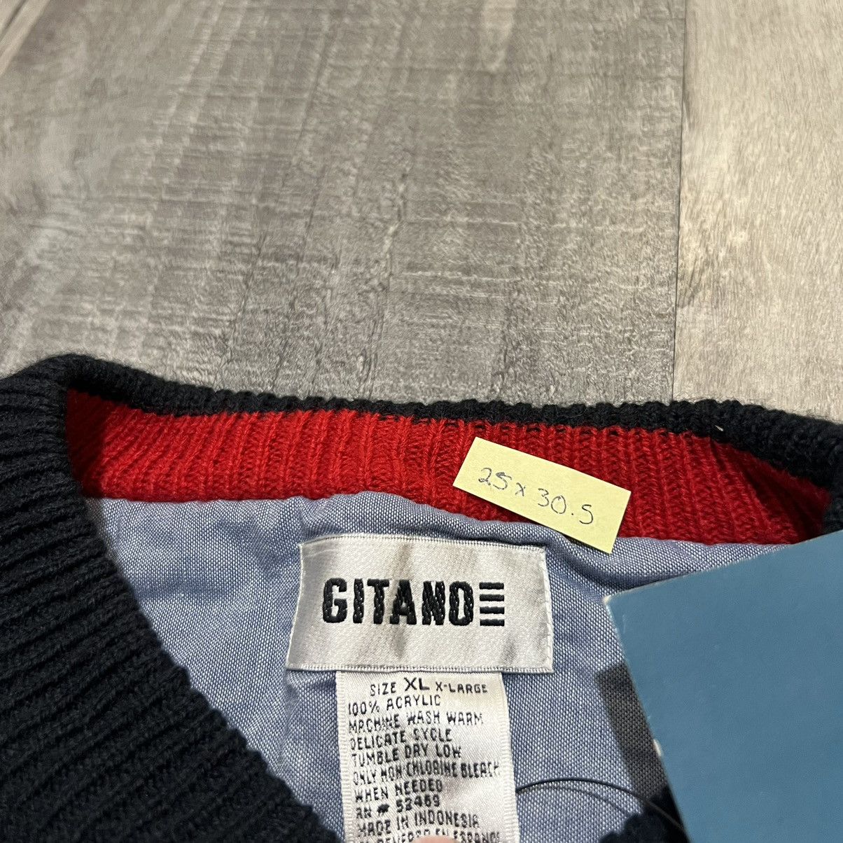 Vintage VTG Gitano Green/Blue Striped Acrylic Knit Pull Over Sweater Size US XL / EU 56 / 4 - 5 Thumbnail