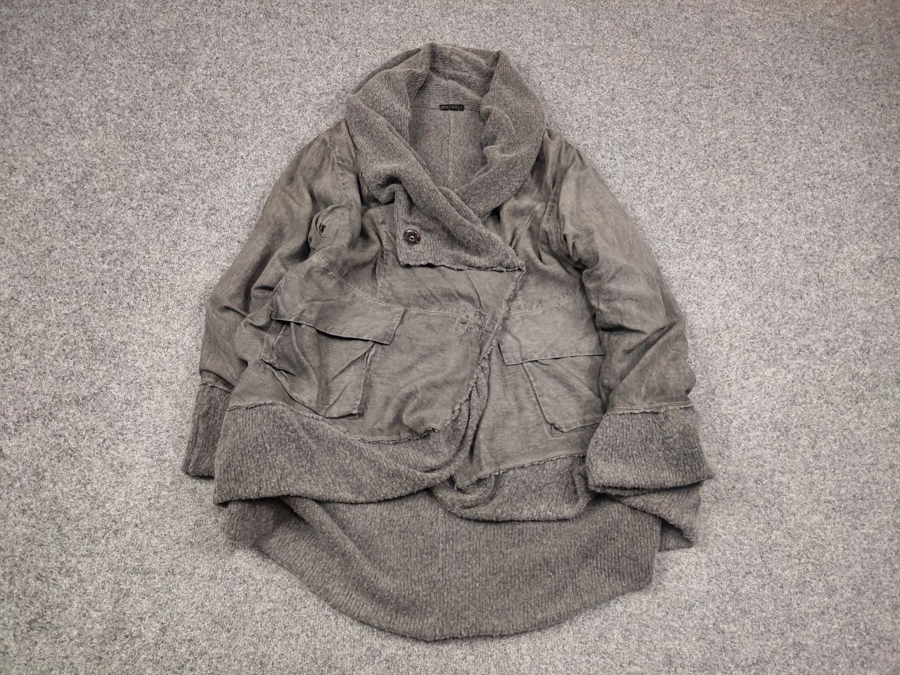 Other Grizas Design Garment Dyed Gray Oversized Jacket Silk Wool Size M / US 6-8 / IT 42-44 - 2 Thumbnail