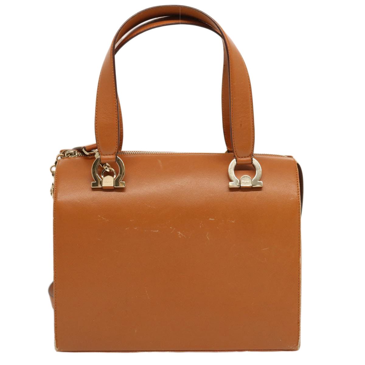 Salvatore Ferragamo Gancini Brown Leather Handbag (Pre-Owned) Size ONE SIZE - 1 Thumbnail