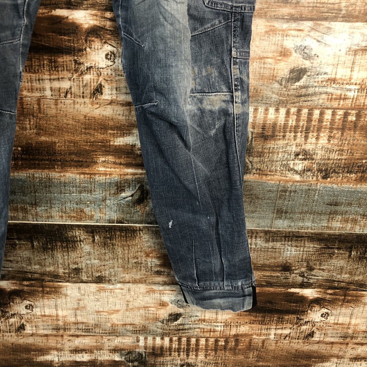 Japanese Brand Field Core Blue Distressed Denim Pants #A2106 Size US 32 / EU 48 - 12 Thumbnail