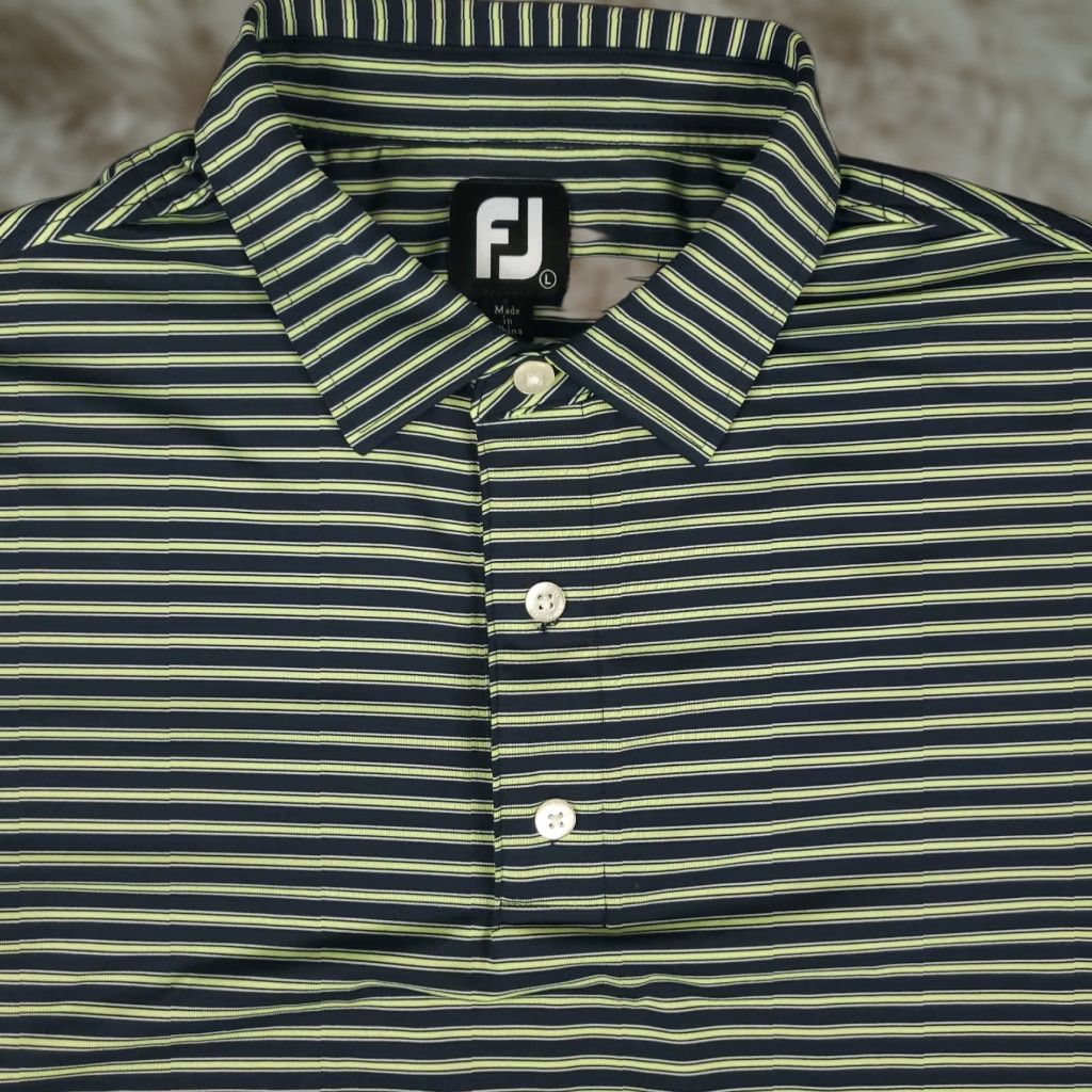Footjoy FJ Polo Shirt Mens Size Large Blue Striped Golf Casual Short Sleeve Shirt Mens Blue Striped Polo FJ Size US L / EU 52-54 / 3 - 1 Thumbnail
