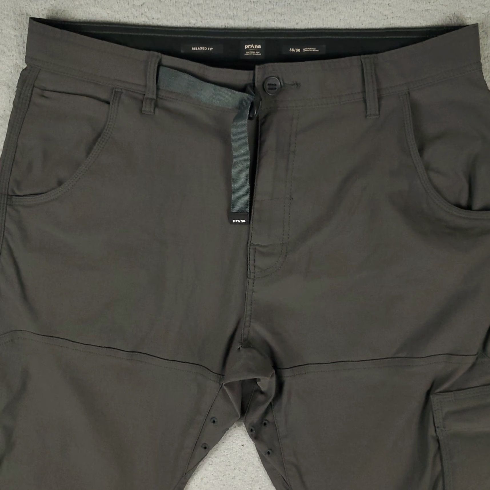 Prana prAna Pants Mens Size 36x30 Gray Nylon Stretch Cargo Relaxed Fit Trousers Size US 36 / EU 52 - 2 Thumbnail
