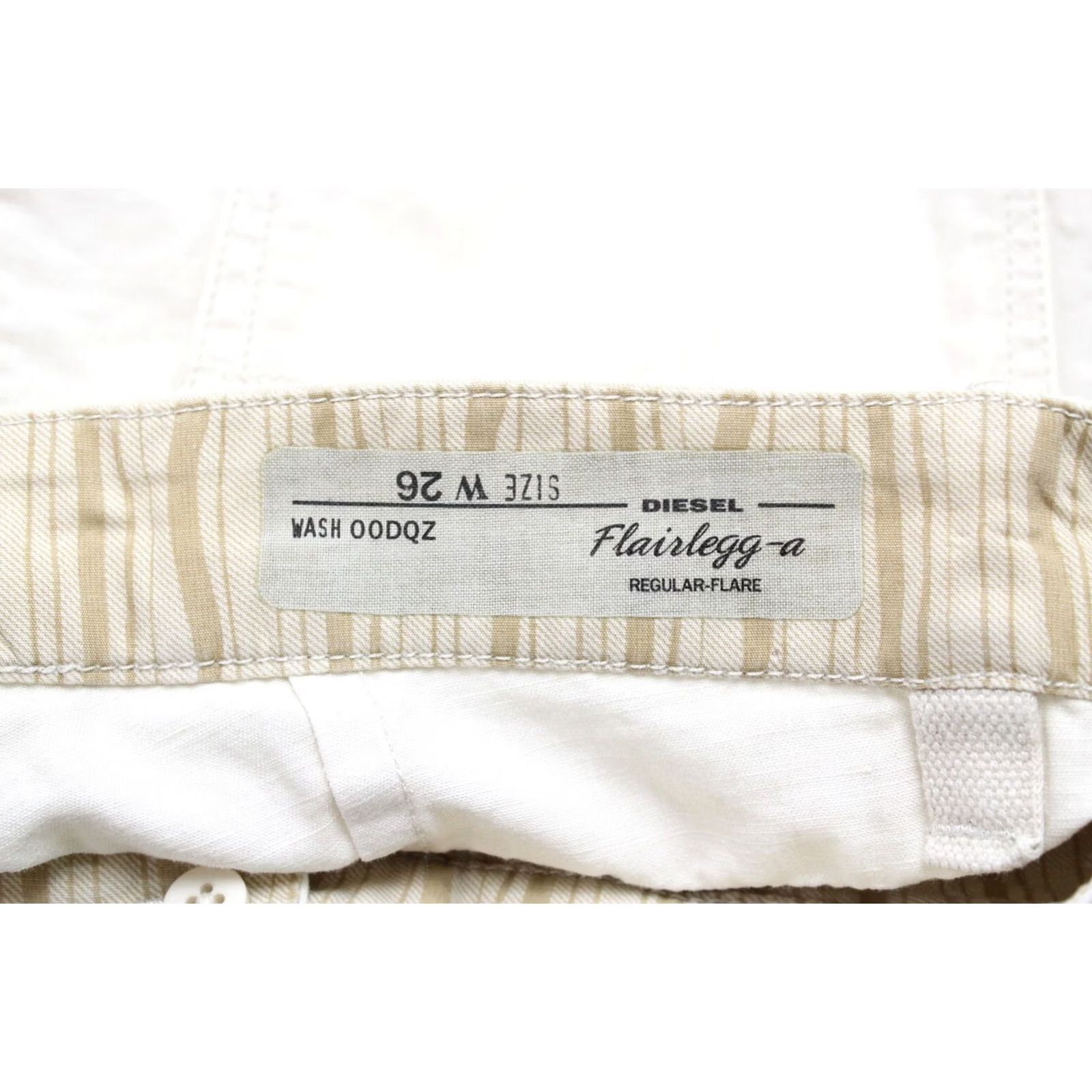 Diesel DIESEL Flairlegg-A Regular-Flare 00DQZ Trousers Womens W26 Ivory Linen-Cotton Blend Pants Size 26" / US 2 / IT 38 - 5 Thumbnail