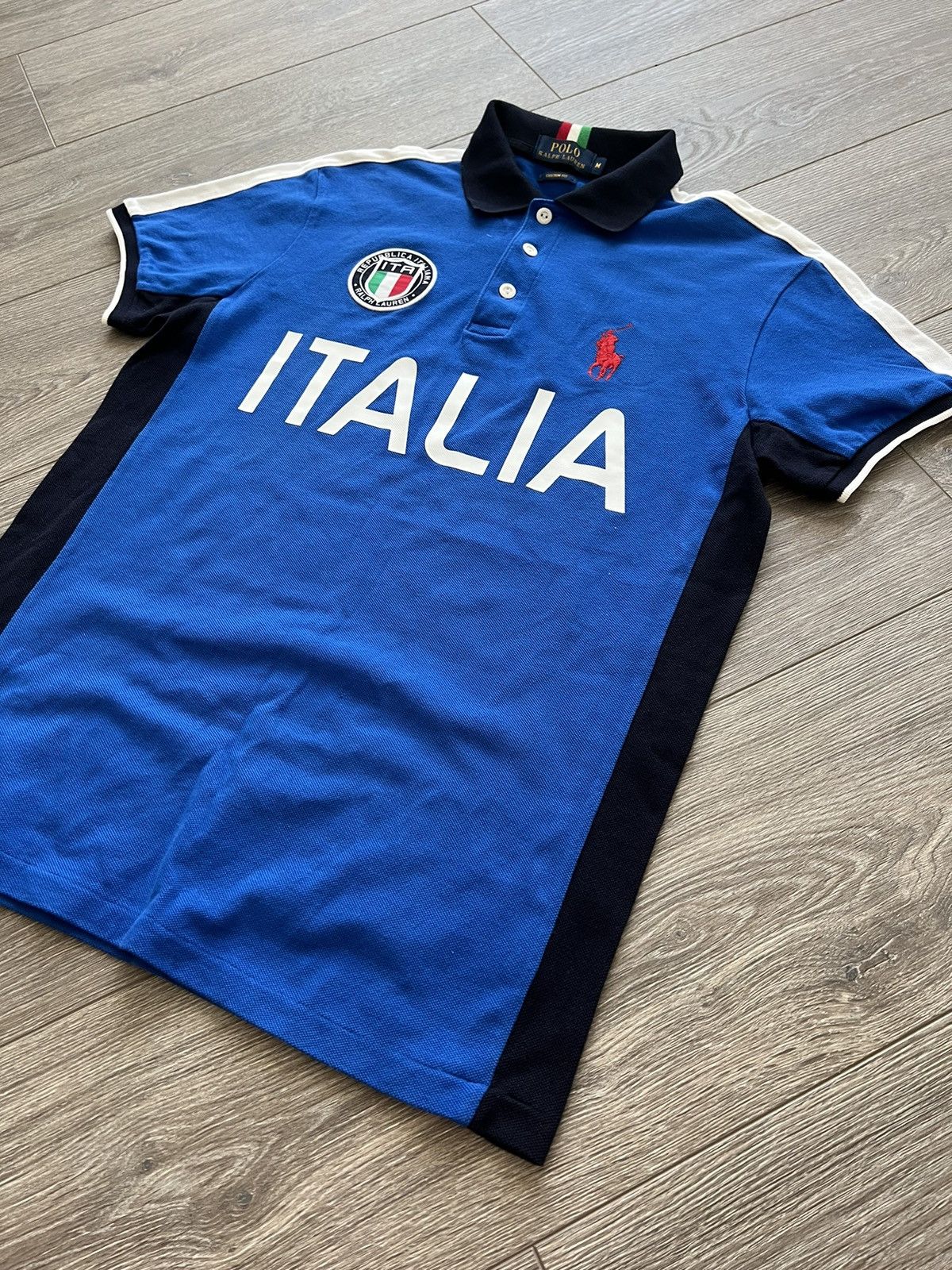 【美品】PoloRalphLauren ChiefKeef着用 ITALIA Vintage Polo Ralph Lauren Italy Rugby Shirt Chief Keef Y2K