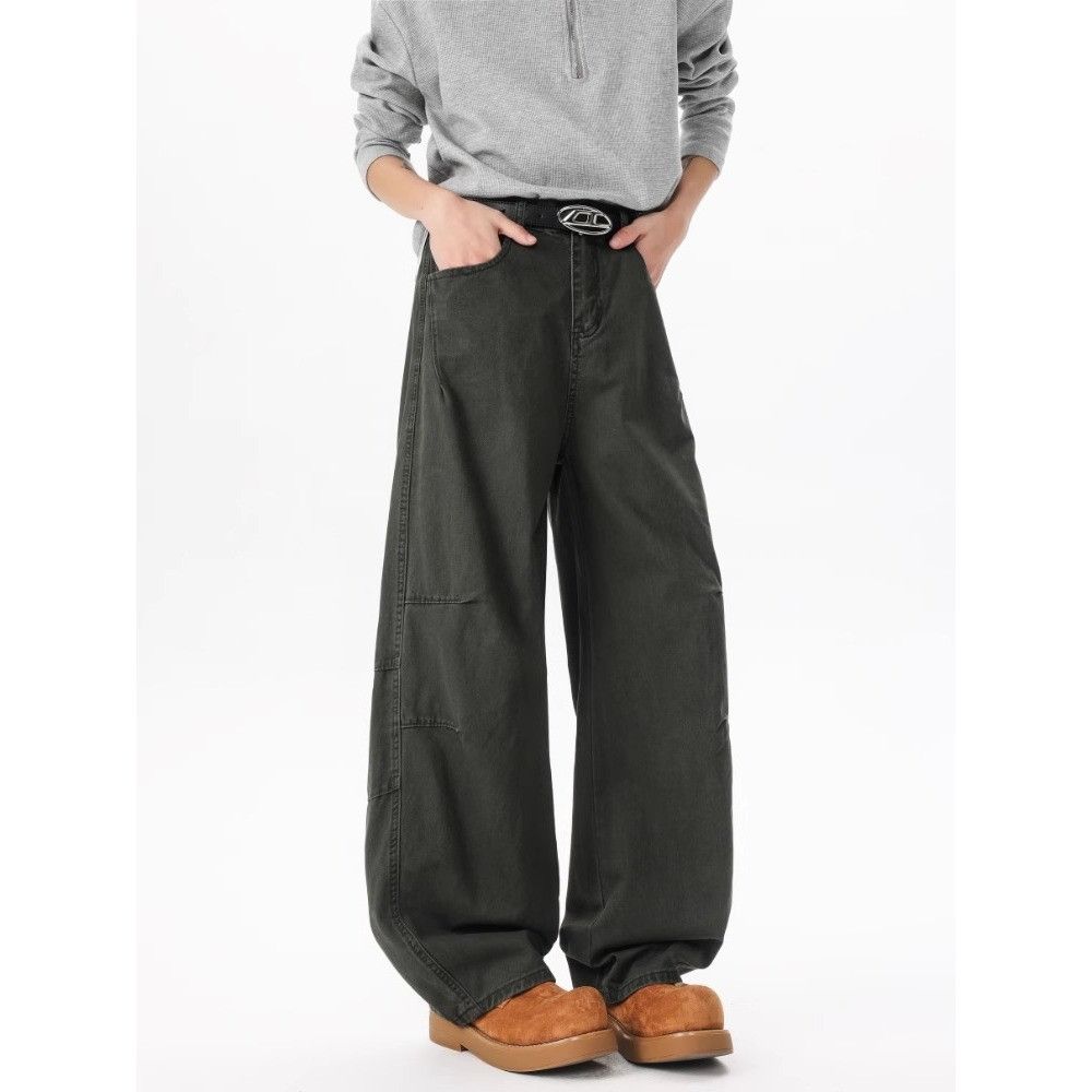 Japanese Brand Fashion men's solid color stitching high street jeans Size US 32 / EU 48 - 1 Thumbnail