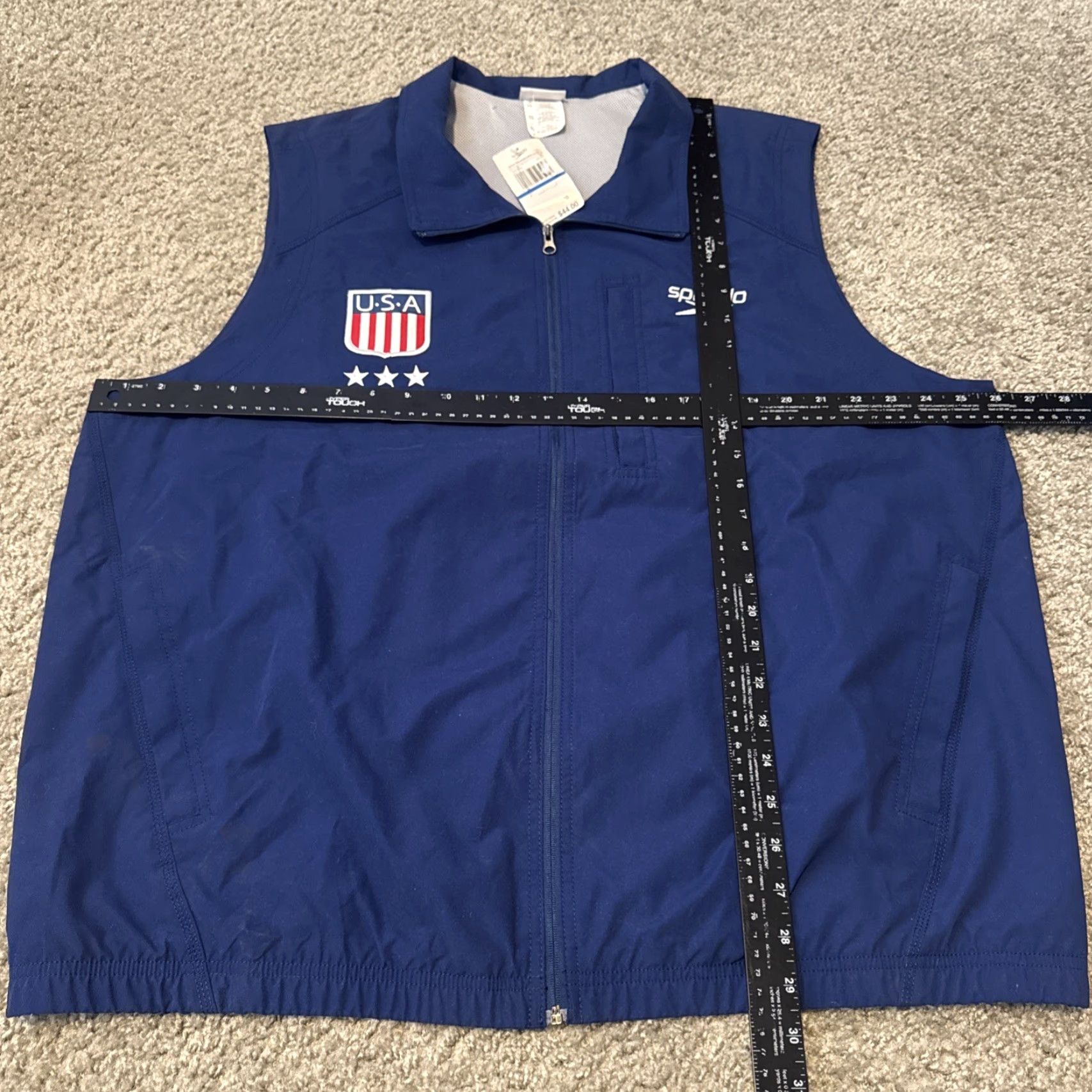 Speedo VINTAGE Speedo USA Swimming Team Full Zip Vest XL Mens Blue NWT Windbreaker Vest Size US XL / EU 56 / 4 - 7 Thumbnail