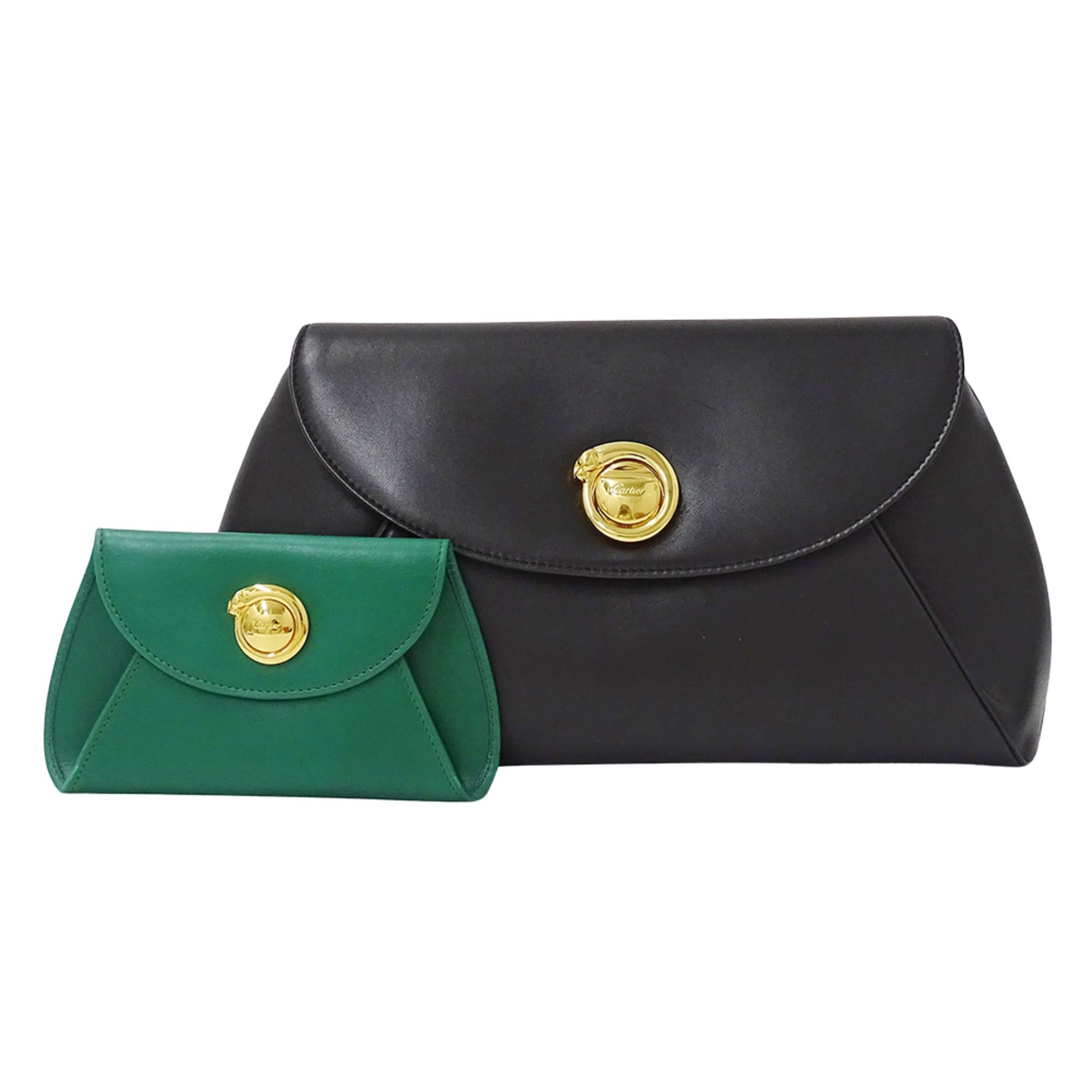 Cartier Cartier handbag for women, brand name, clutch bag, second Panthère, leather, black, with pouch. Size ONE SIZE - 1 Thumbnail