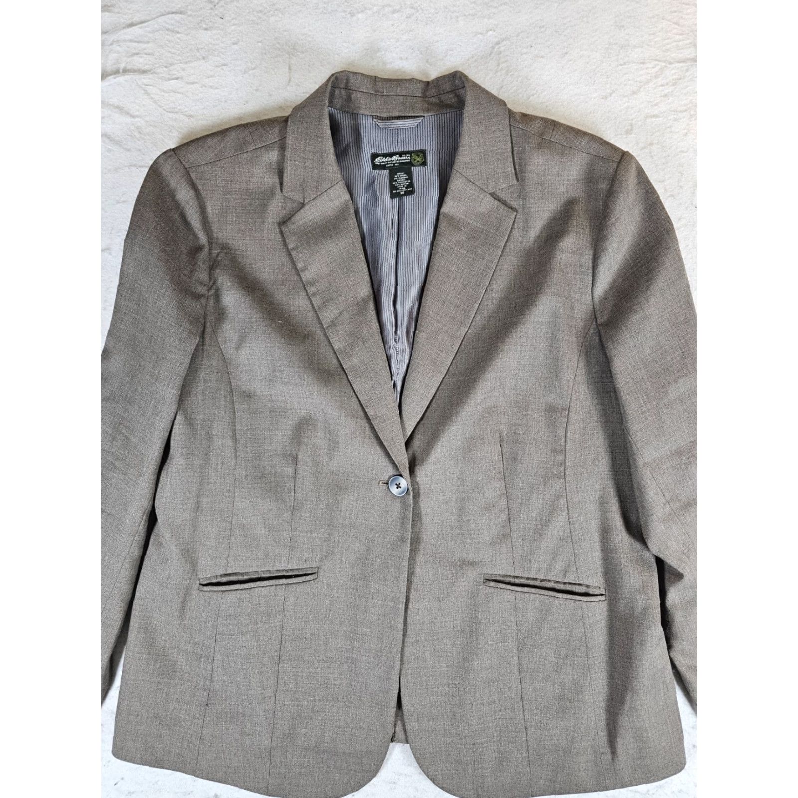 Eddie Bauer Eddie Bauer Travel Blazer Wool Blend Single Button Beige Womens 20R Size 3XL / US 20-22 - 2 Thumbnail