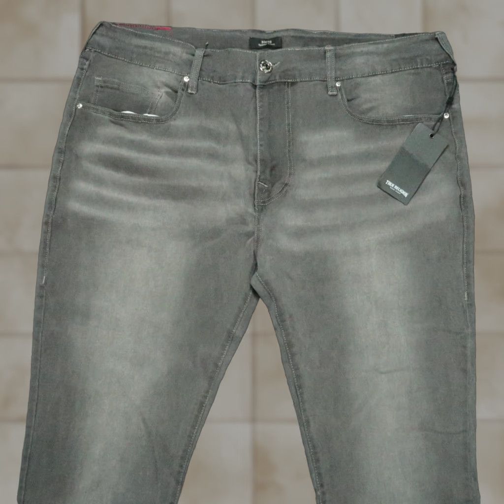 True Religion VINTAGE True Religion Jeans Mens 40x32 Gray Charcoal Rocco Relaxed Skinny No Flap NWT Size US 40 / EU 56 - 1 Thumbnail