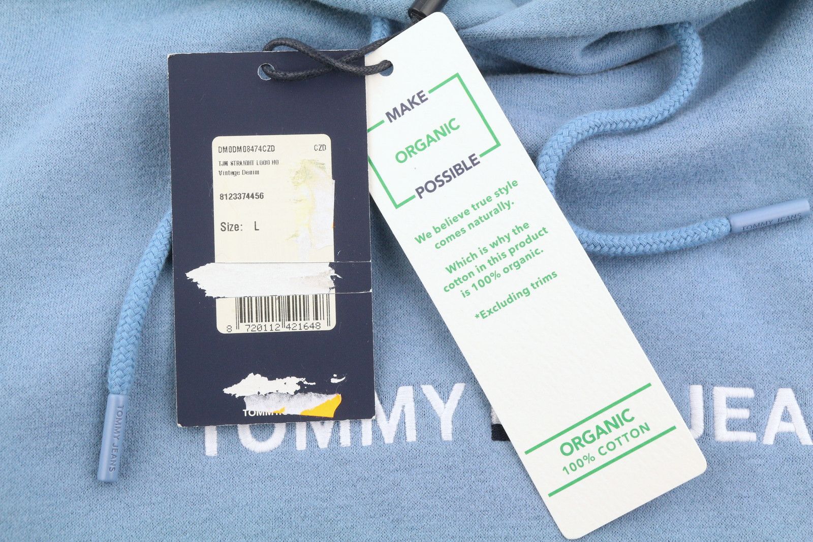 Tommy Hilfiger STRAIGHT LOCO L Blue Logo Hoodie 87405 Size US L / EU 52-54 / 3 - 12 Thumbnail