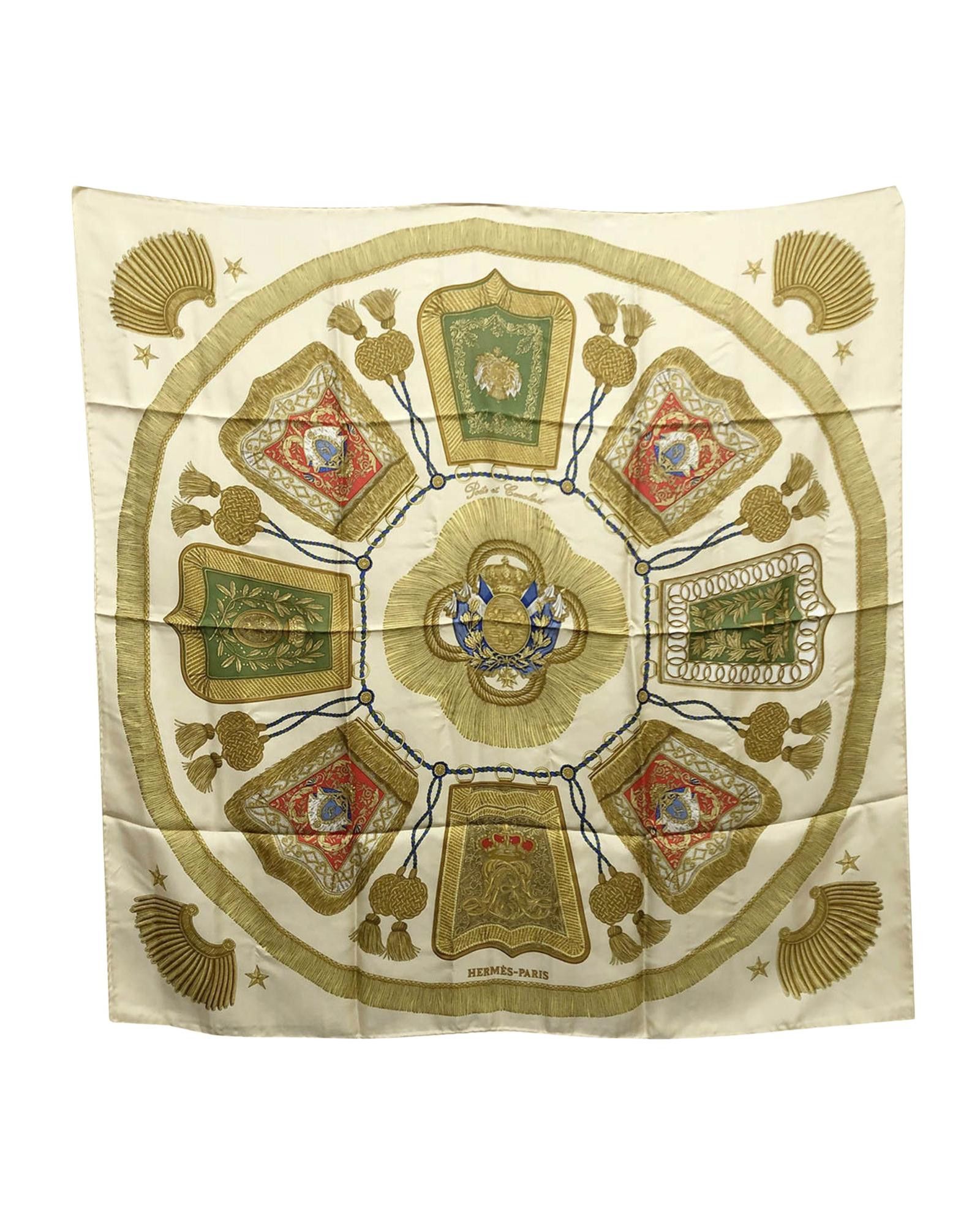 image of Hermes Silk Beige Designer Scarf, Women's