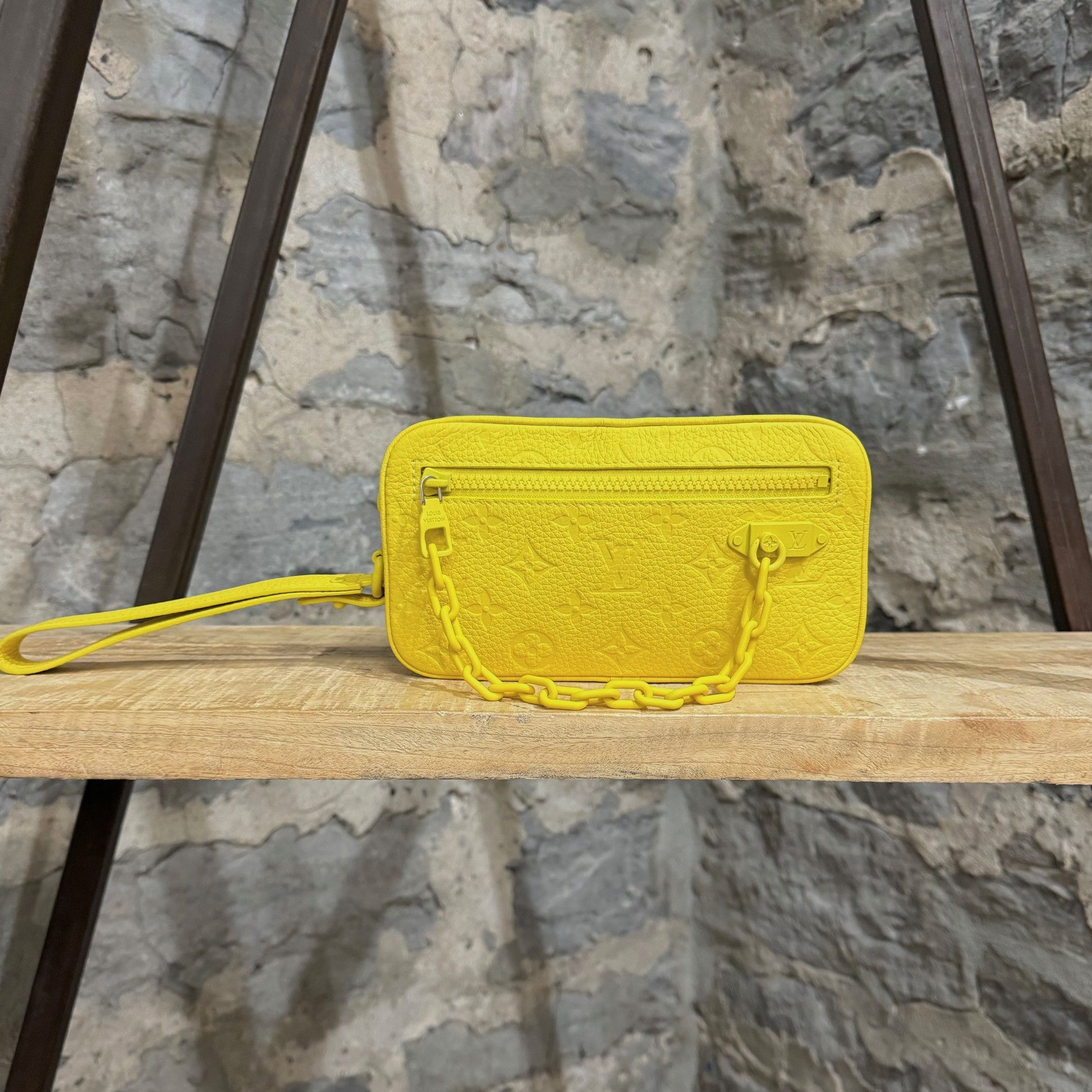 Louis Vuitton × Virgil Abloh Louis Vuitton Virgil Abloh SS19 Yellow Monogram Volga Pouch Size ONE SIZE - 1 Thumbnail