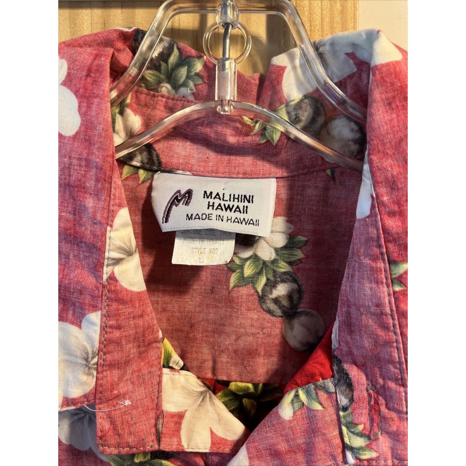 Other Malihini VTG Men's L Red SS 1/2 Button Cotton Hawaiian Shirt Size US L / EU 52-54 / 3 - 4 Thumbnail