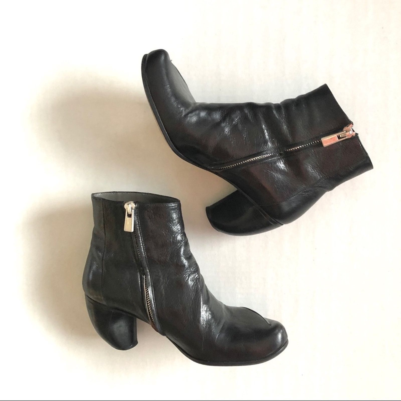 Other Tracey Neuls Black Leather Ankle Booties Dark Academia Size US 7.5 / IT 37.5 - 5 Thumbnail
