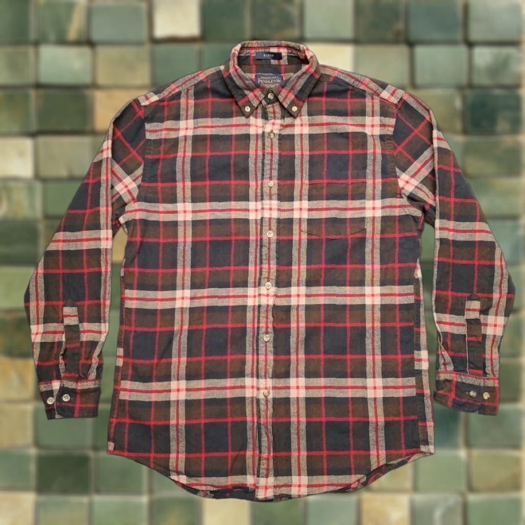 Pendleton VINTAGE Pendleton Shirt Mens M Red Plaid Mason Flannel Cotton Long Sleeve Classic Shirt Mens M Red Plaid Mason Flannel Cotton Long Sleeve Classic Size US M / EU 48-50 / 2 - 1 Thumbnail