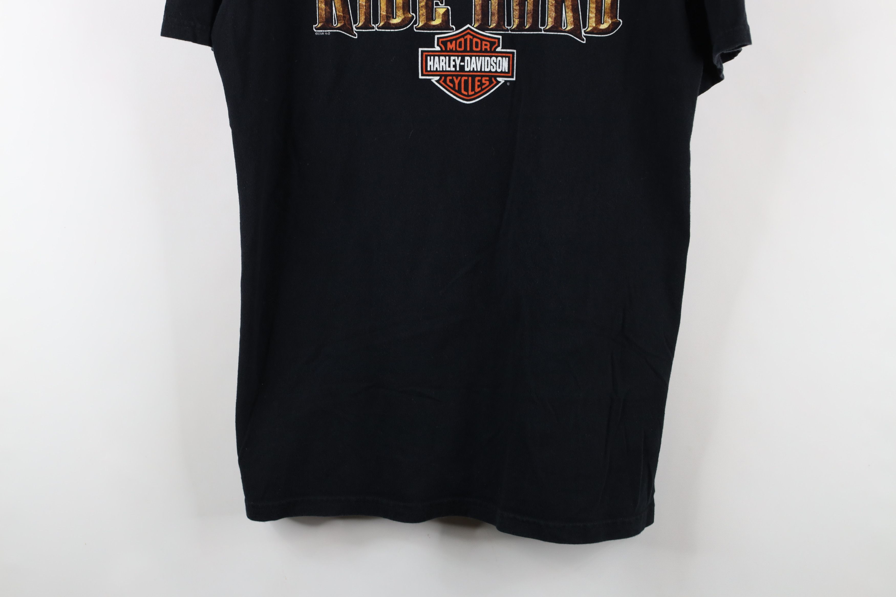 Harley Davidson × Vintage Vintage Y2K Harley Davidson Spell Out Boston T-Shirt Black Size US L / EU 52-54 / 3 - 3 Thumbnail