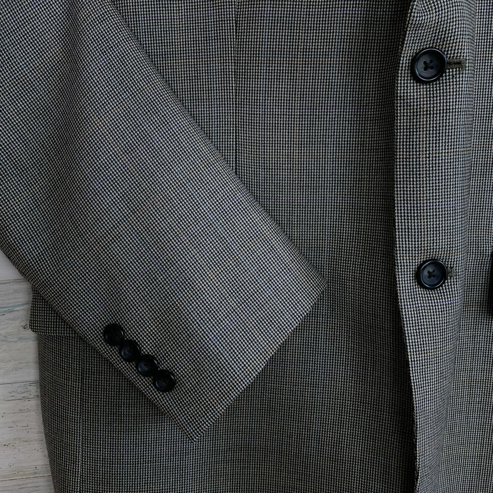Pronto Uomo Pronto Uomo Platinum Wool Sport Coat Gray Nailshead 46L Size 46L - 3 Thumbnail